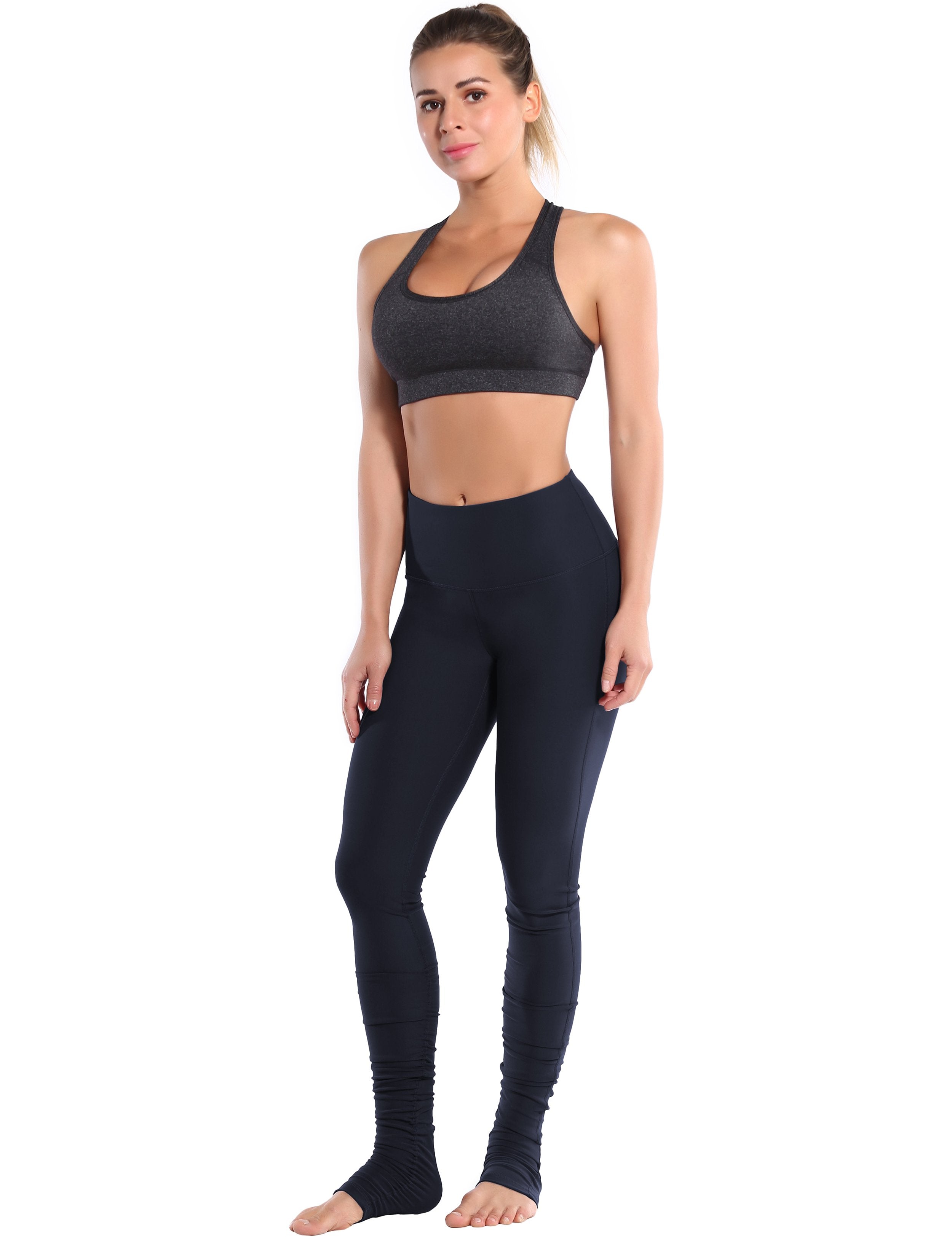 Over the Heel Biking Pants darknavy Over the Heel Design 87%Nylon/13%Spandex Fabric doesn't attract lint easily 4-way stretch No see-through Moisture-wicking Tummy control