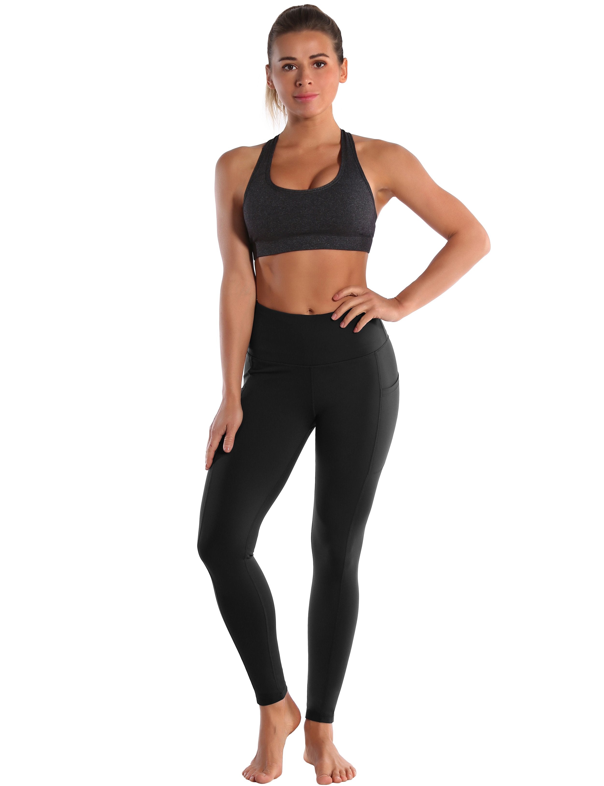 Hip Line Side Pockets Jogging Pants black Sexy Hip Line Side Pockets 75%Nylon/25%Spandex Fabric doesn't attract lint easily 4-way stretch No see-through Moisture-wicking Tummy control Inner pocket Two lengths