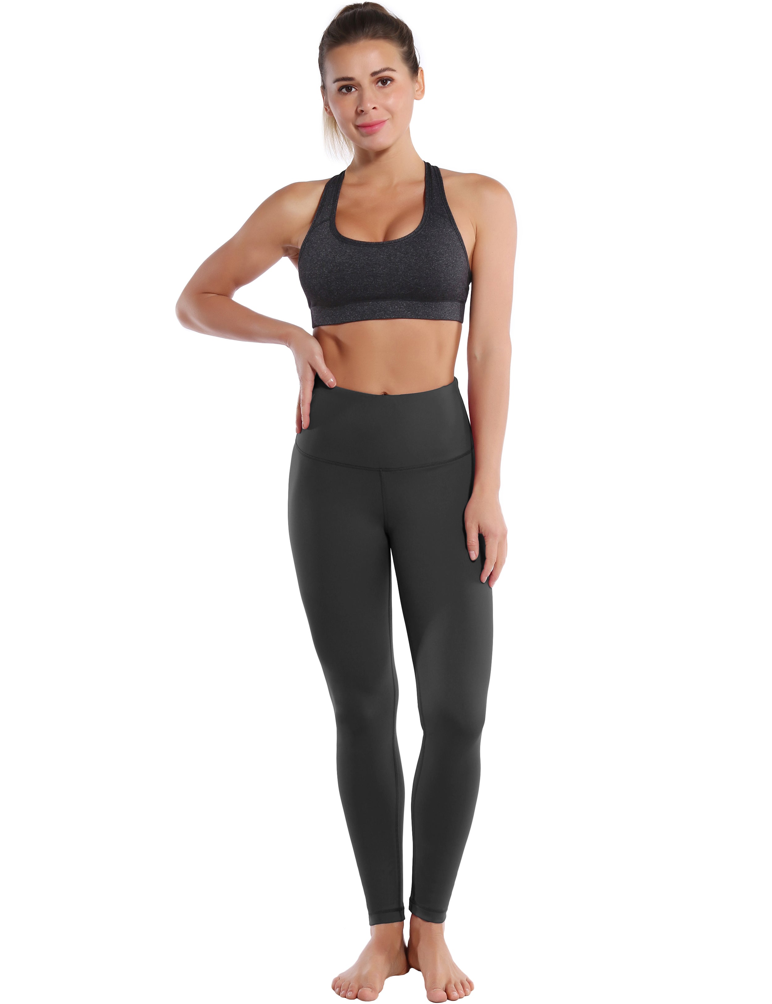 High Waist Biking Pants shadowcharcoal 75%Nylon/25%Spandex Fabric doesn't attract lint easily 4-way stretch No see-through Moisture-wicking Tummy control Inner pocket Four lengths