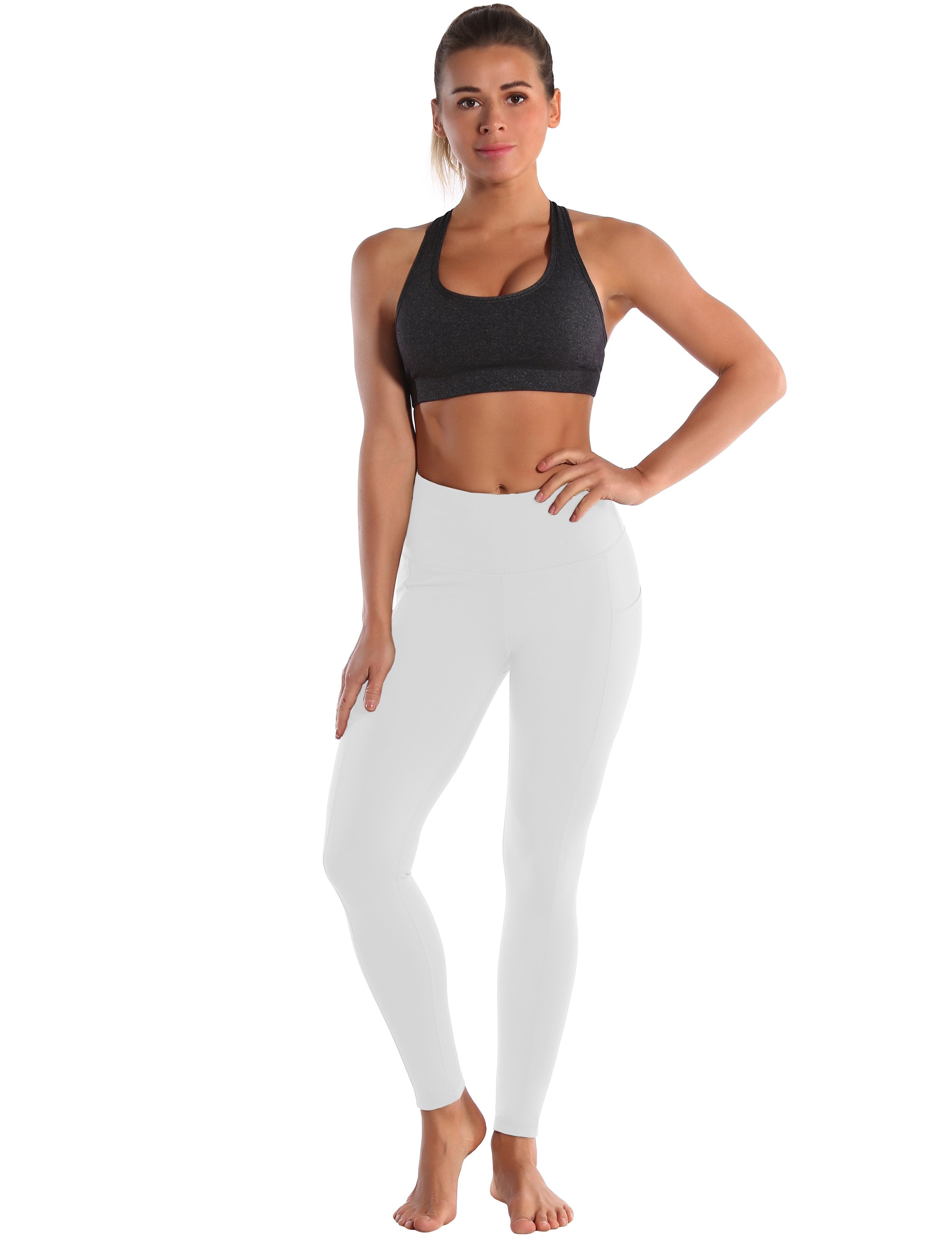 Hip Line Side Pockets Tall Size Pants lightgray Sexy Hip Line Side Pockets 75%Nylon/25%Spandex Fabric doesn't attract lint easily 4-way stretch No see-through Moisture-wicking Tummy control Inner pocket Two lengths