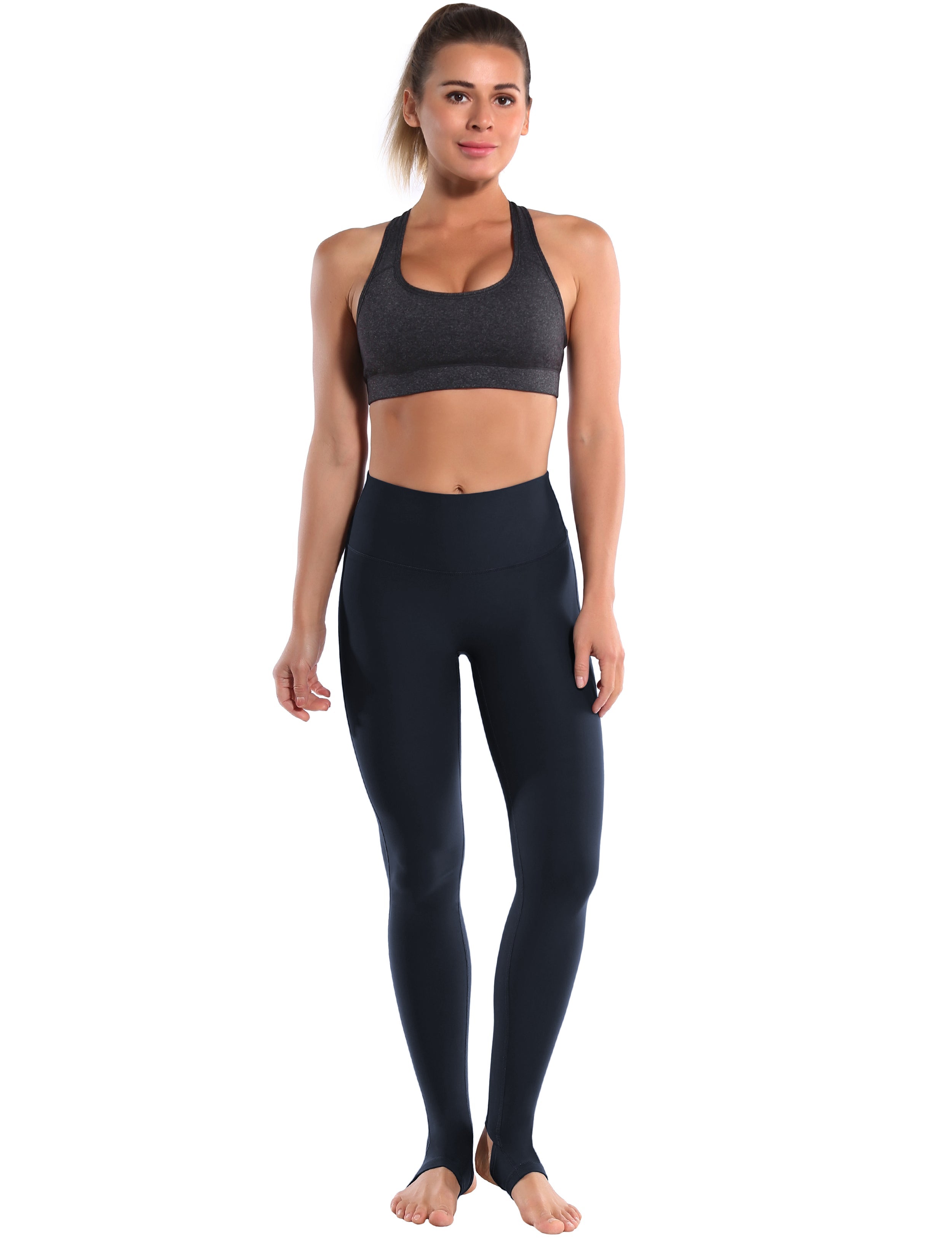 Over the Heel Plus Size Pants darknavy Over the Heel Design 87%Nylon/13%Spandex Fabric doesn't attract lint easily 4-way stretch No see-through Moisture-wicking Tummy control