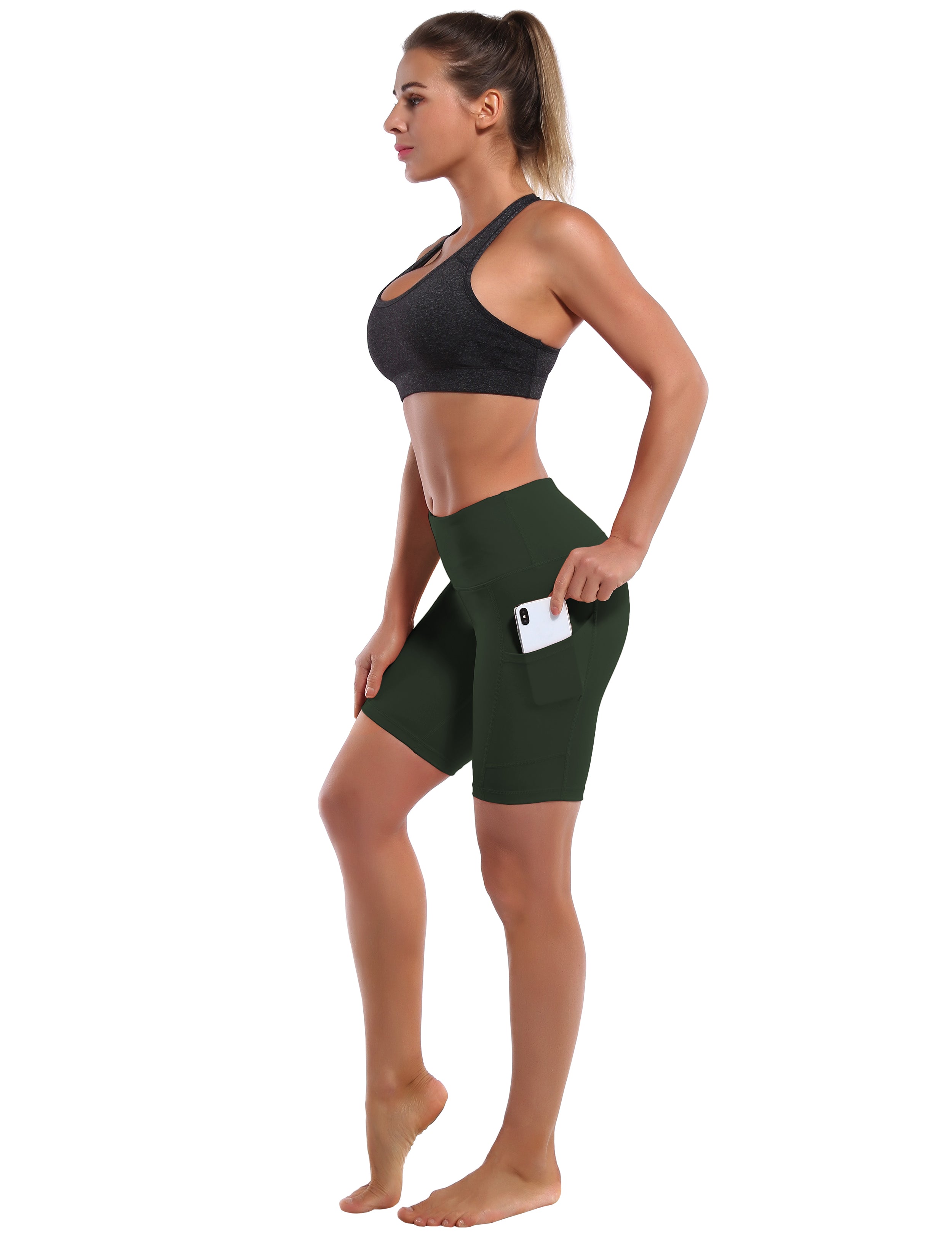 8" Side Pockets Running Shorts olivegray Sleek, soft, smooth and totally comfortable: our newest style is here. Softest-ever fabric High elasticity High density 4-way stretch Fabric doesn't attract lint easily No see-through Moisture-wicking Machine wash 75% Nylon, 25% Spandex