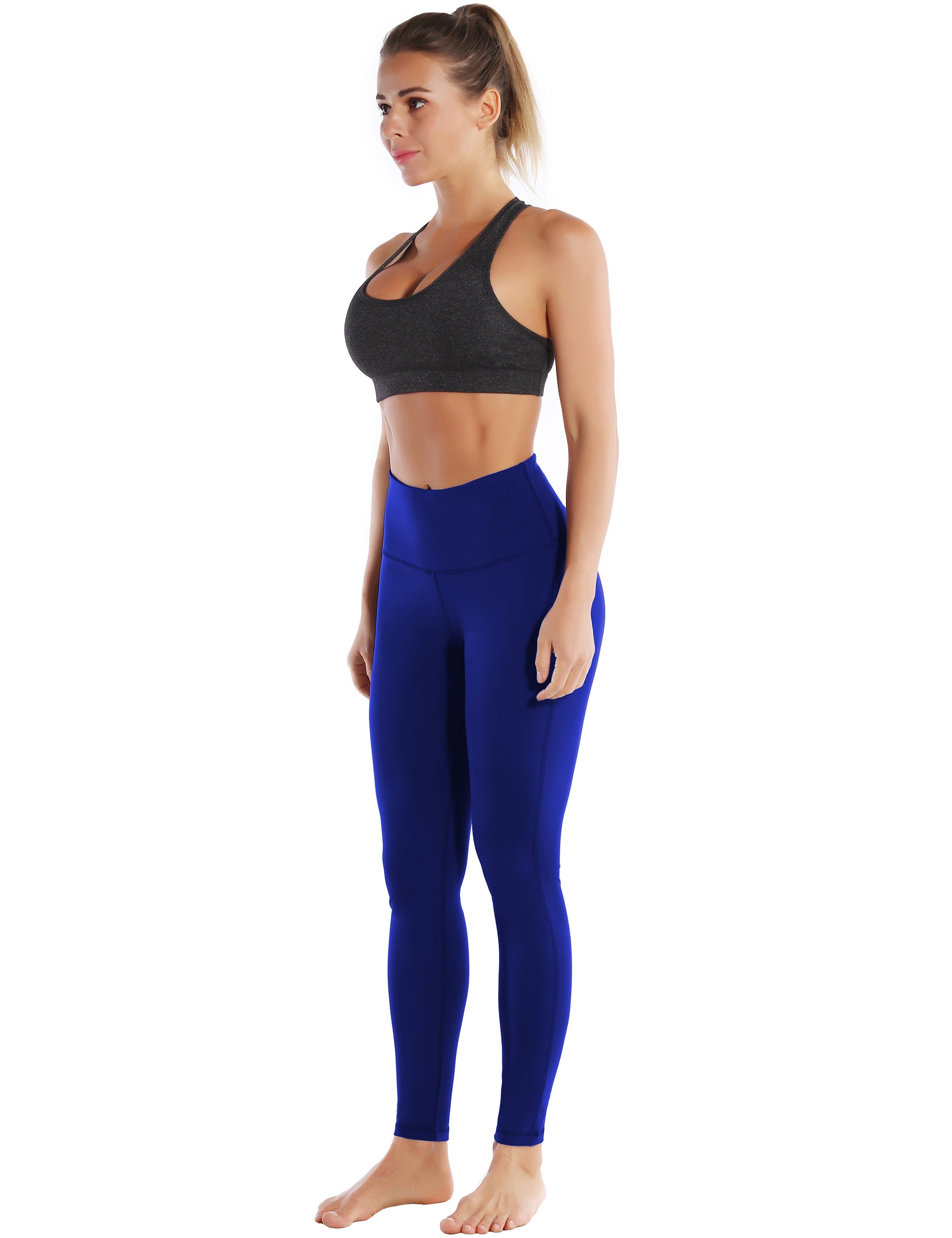 High Waist Side Line yogastudio Pants navy Side Line is Make Your Legs Look Longer and Thinner 75%Nylon/25%Spandex Fabric doesn't attract lint easily 4-way stretch No see-through Moisture-wicking Tummy control Inner pocket Two lengths