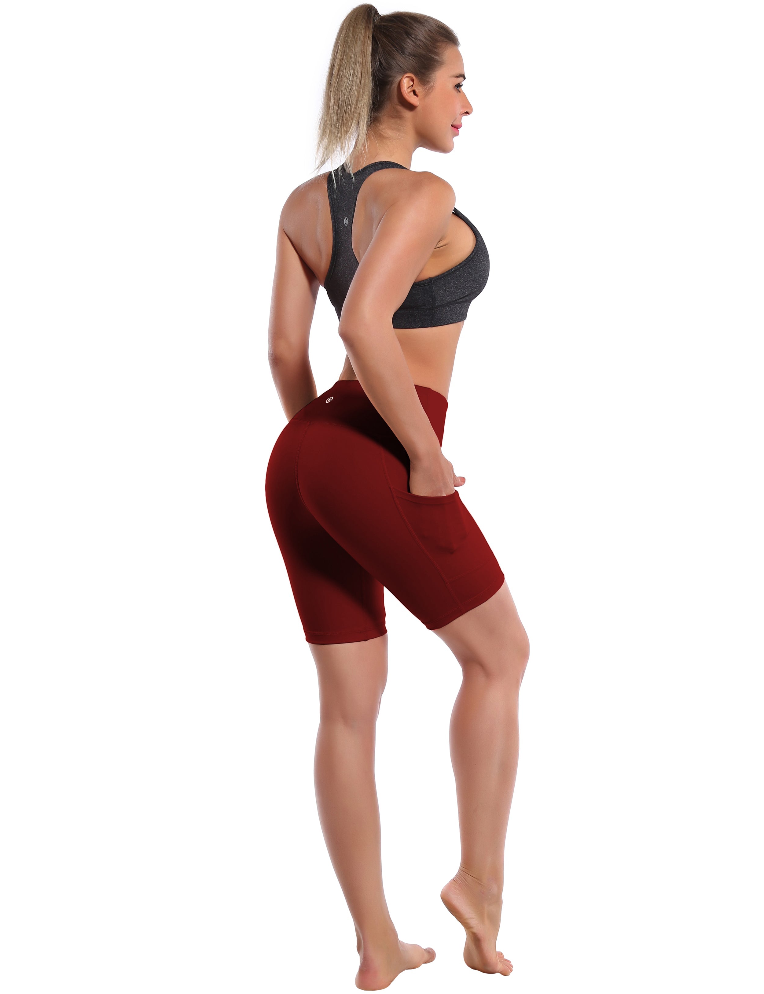 8" Side Pockets Running Shorts cherryred Sleek, soft, smooth and totally comfortable: our newest style is here. Softest-ever fabric High elasticity High density 4-way stretch Fabric doesn't attract lint easily No see-through Moisture-wicking Machine wash 75% Nylon, 25% Spandex