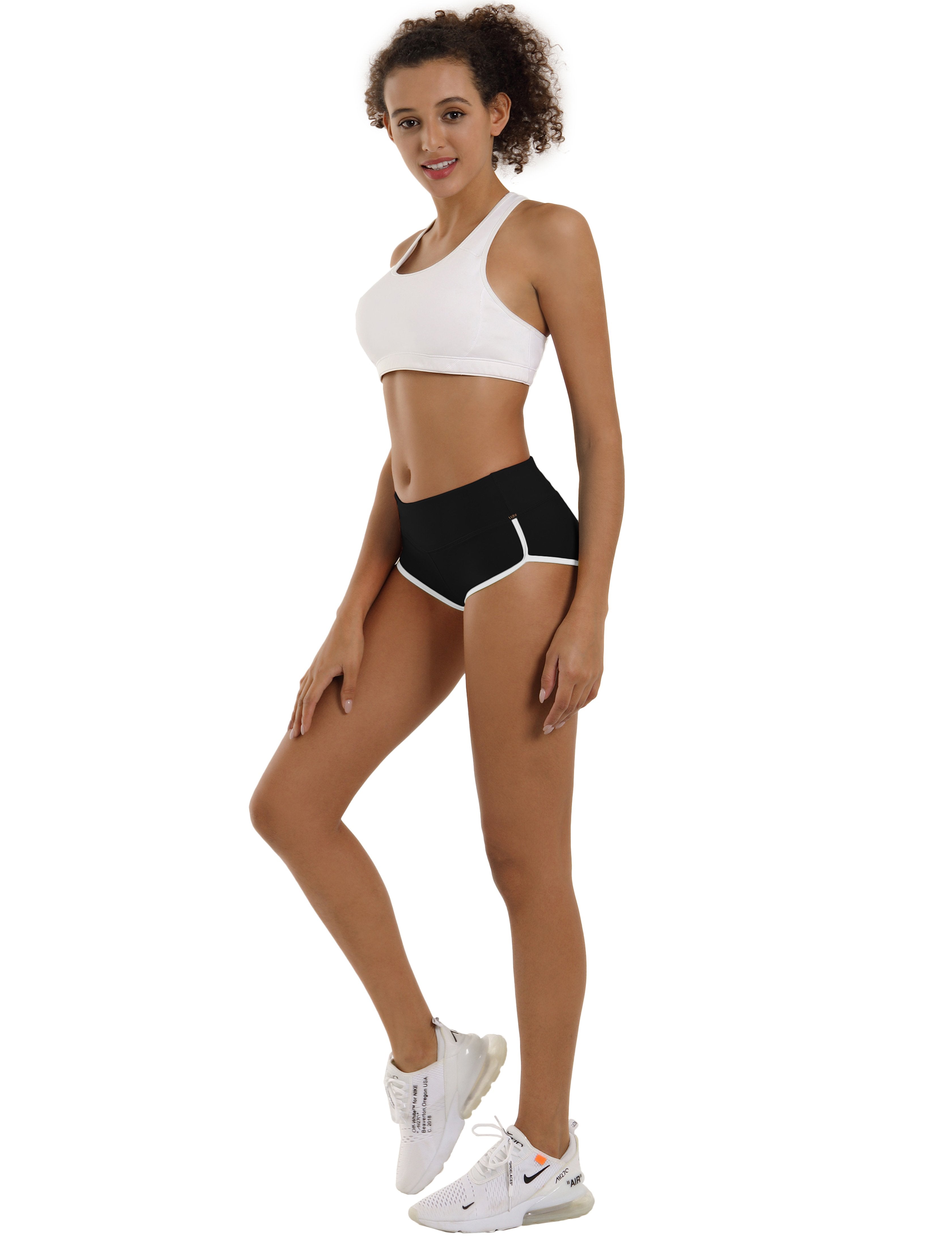 Sexy Booty Gym Shorts black Sleek, soft, smooth and totally comfortable: our newest sexy style is here. Softest-ever fabric High elasticity High density 4-way stretch Fabric doesn't attract lint easily No see-through Moisture-wicking Machine wash 75%Nylon/25%Spandex