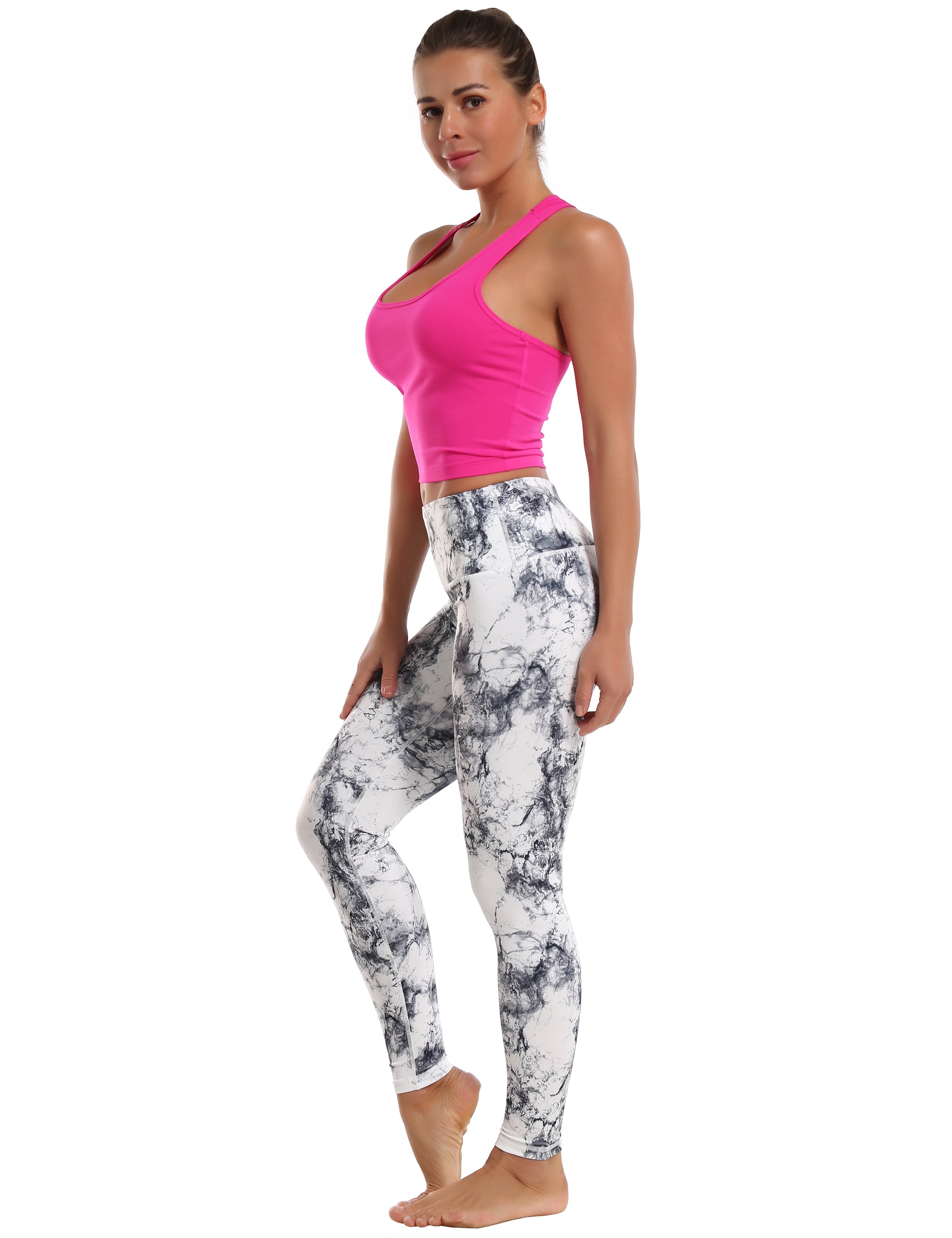 High Waist Pilates Pants arabescato 82%Polyester/18%Spandex Fabric doesn't attract lint easily 4-way stretch No see-through Moisture-wicking Tummy control Inner pocket