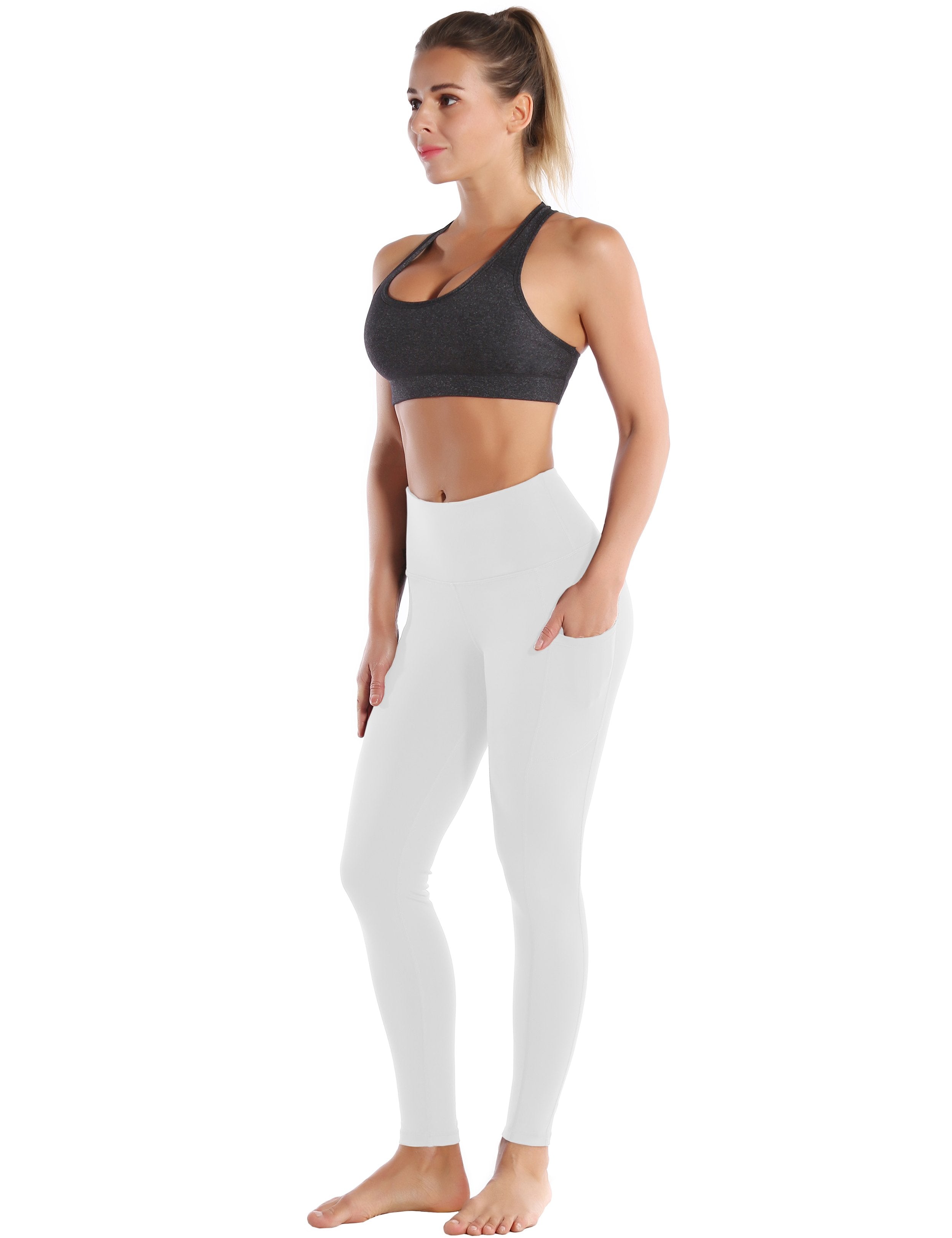 Hip Line Side Pockets Tall Size Pants lightgray Sexy Hip Line Side Pockets 75%Nylon/25%Spandex Fabric doesn't attract lint easily 4-way stretch No see-through Moisture-wicking Tummy control Inner pocket Two lengths