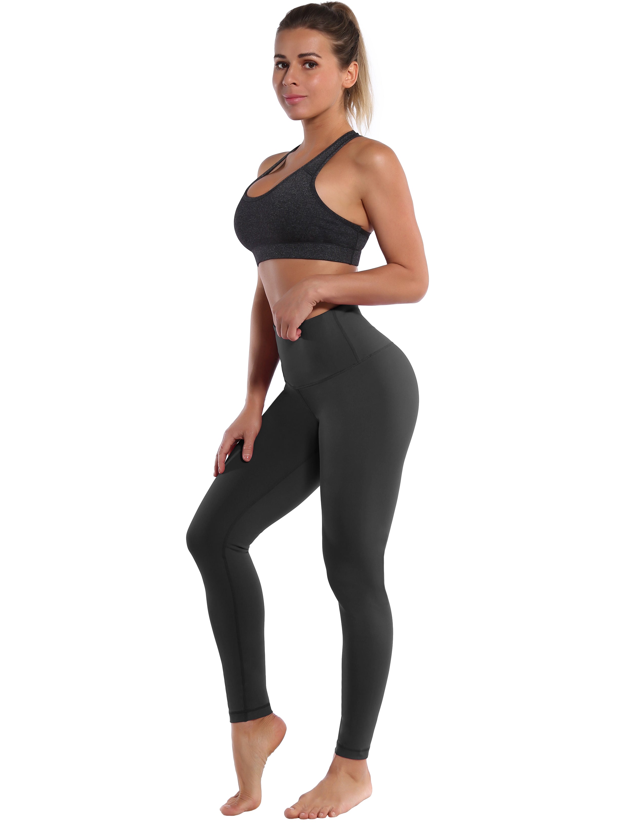 High Waist Biking Pants shadowcharcoal 75%Nylon/25%Spandex Fabric doesn't attract lint easily 4-way stretch No see-through Moisture-wicking Tummy control Inner pocket Four lengths