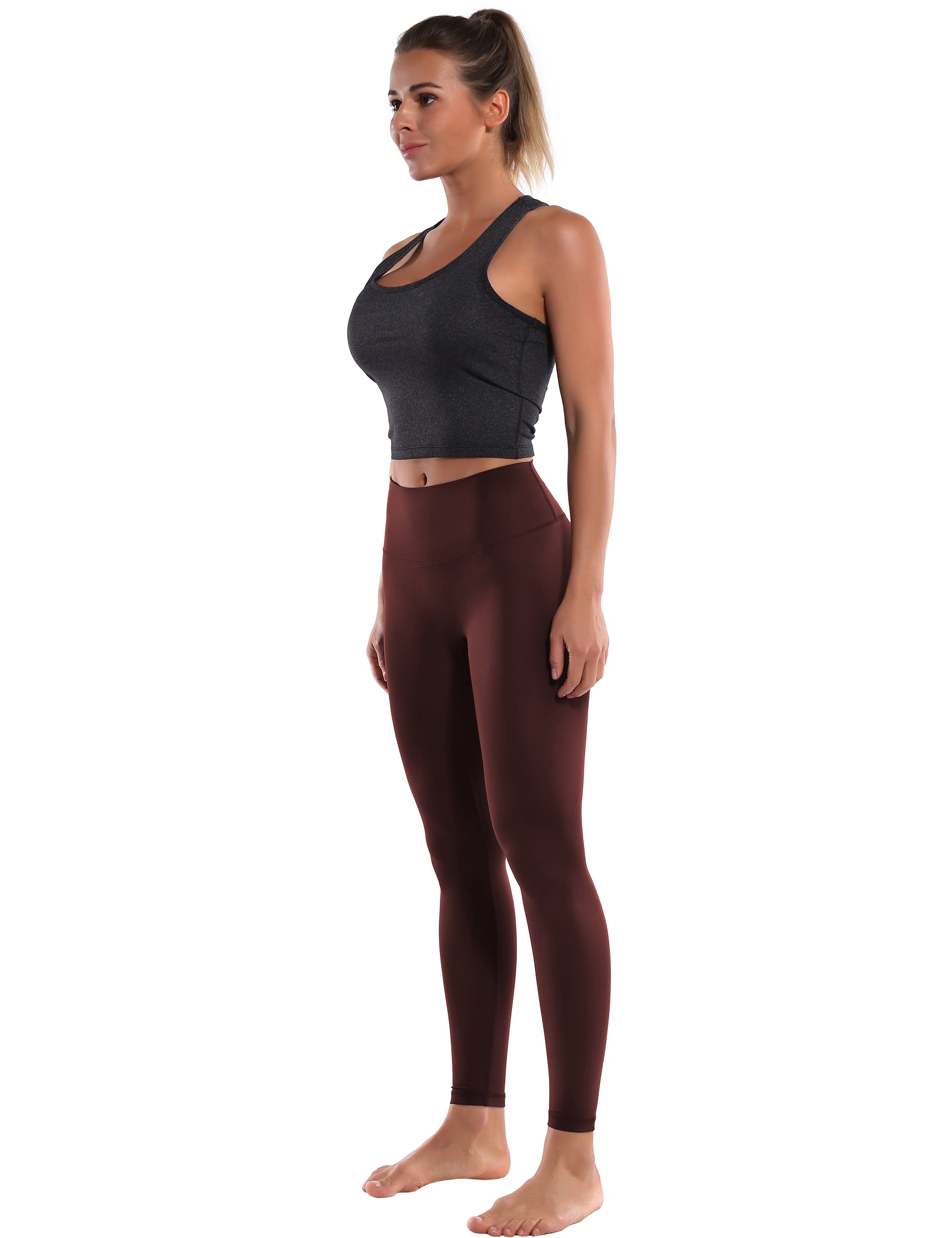 Crotch Seamless Biking Pants mahoganymaroon