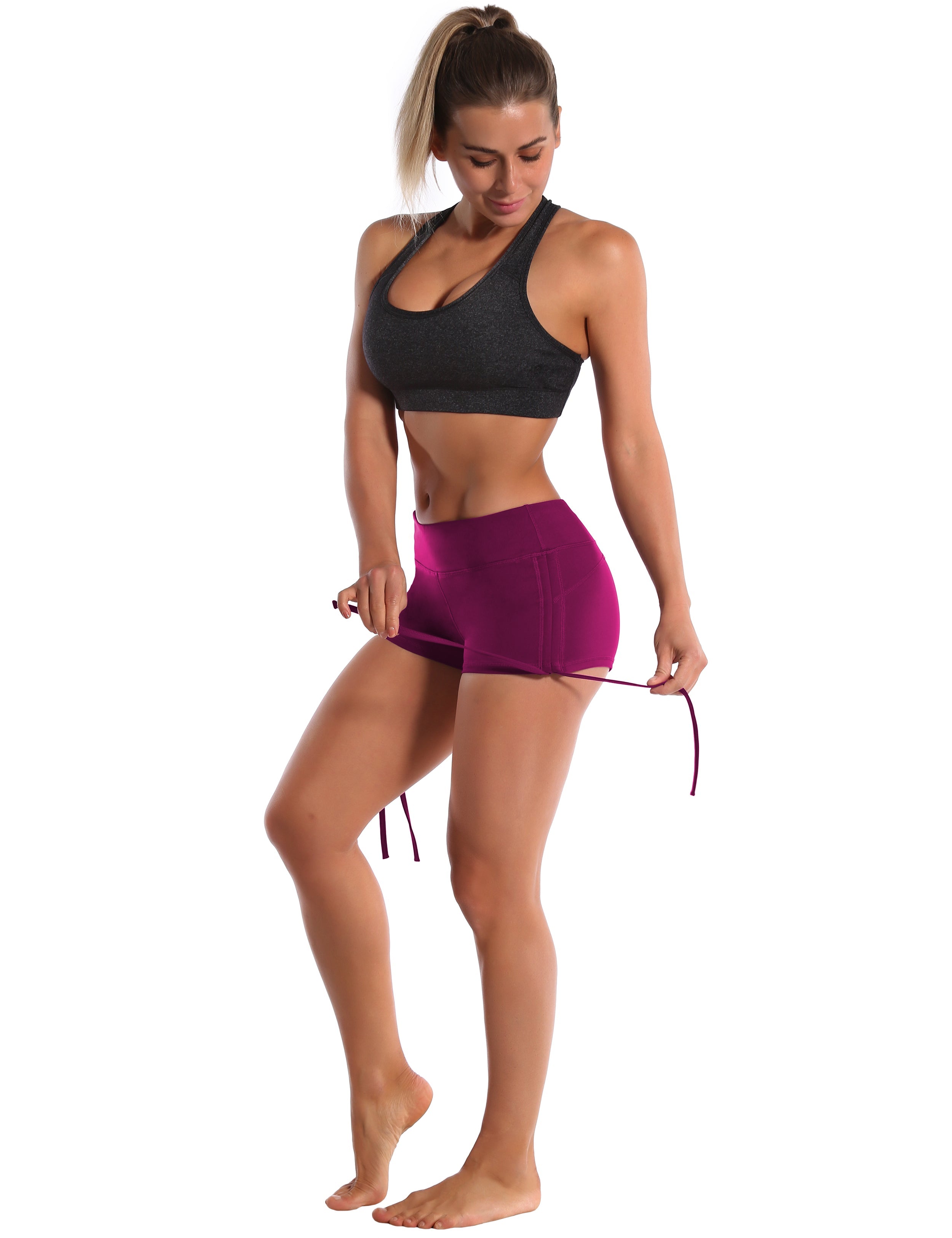 Side Drawstring Hot Shorts grapevine_Pilates