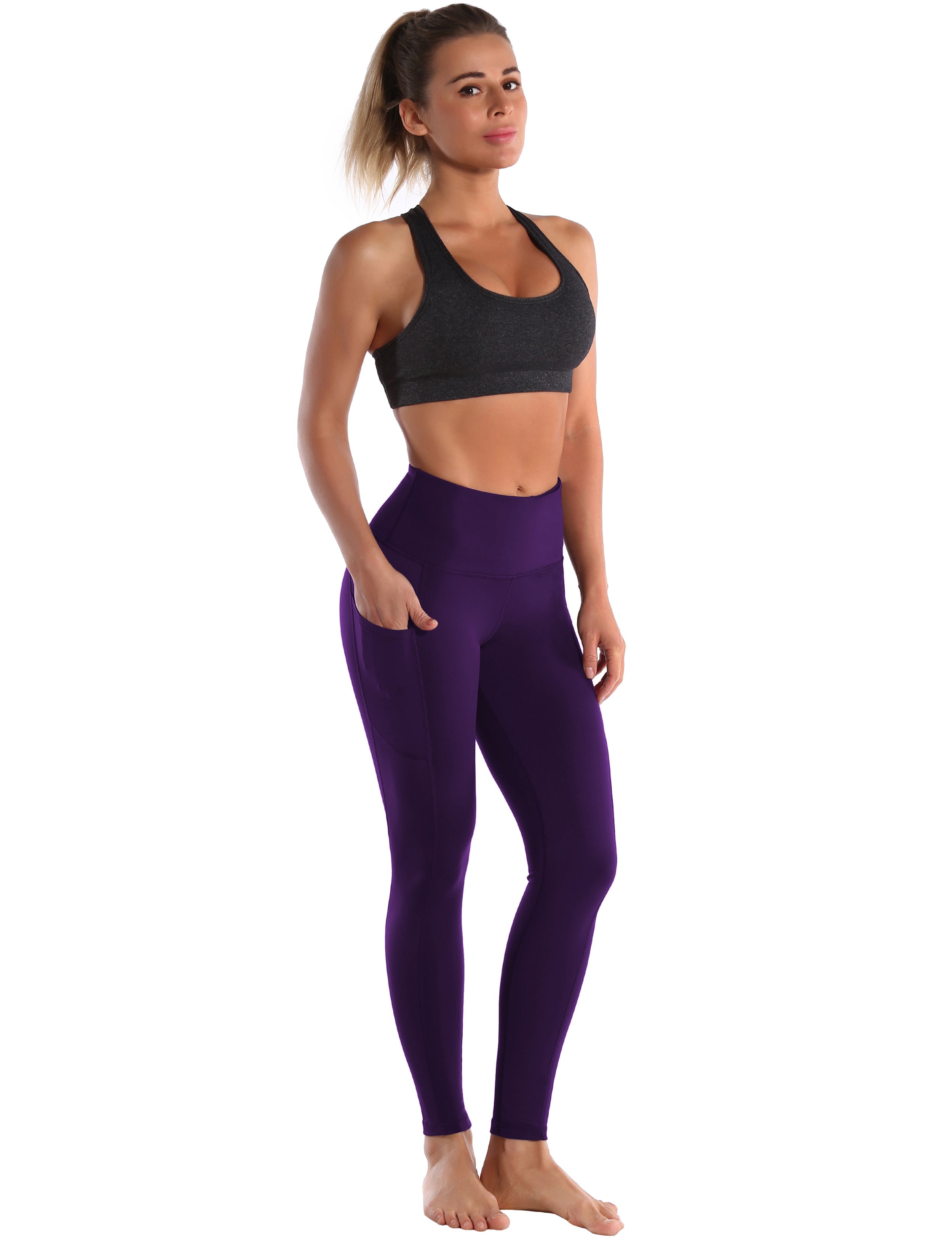 Hip Line Side Pockets Golf Pants eggplantpurple Sexy Hip Line Side Pockets 75%Nylon/25%Spandex Fabric doesn't attract lint easily 4-way stretch No see-through Moisture-wicking Tummy control Inner pocket Two lengths