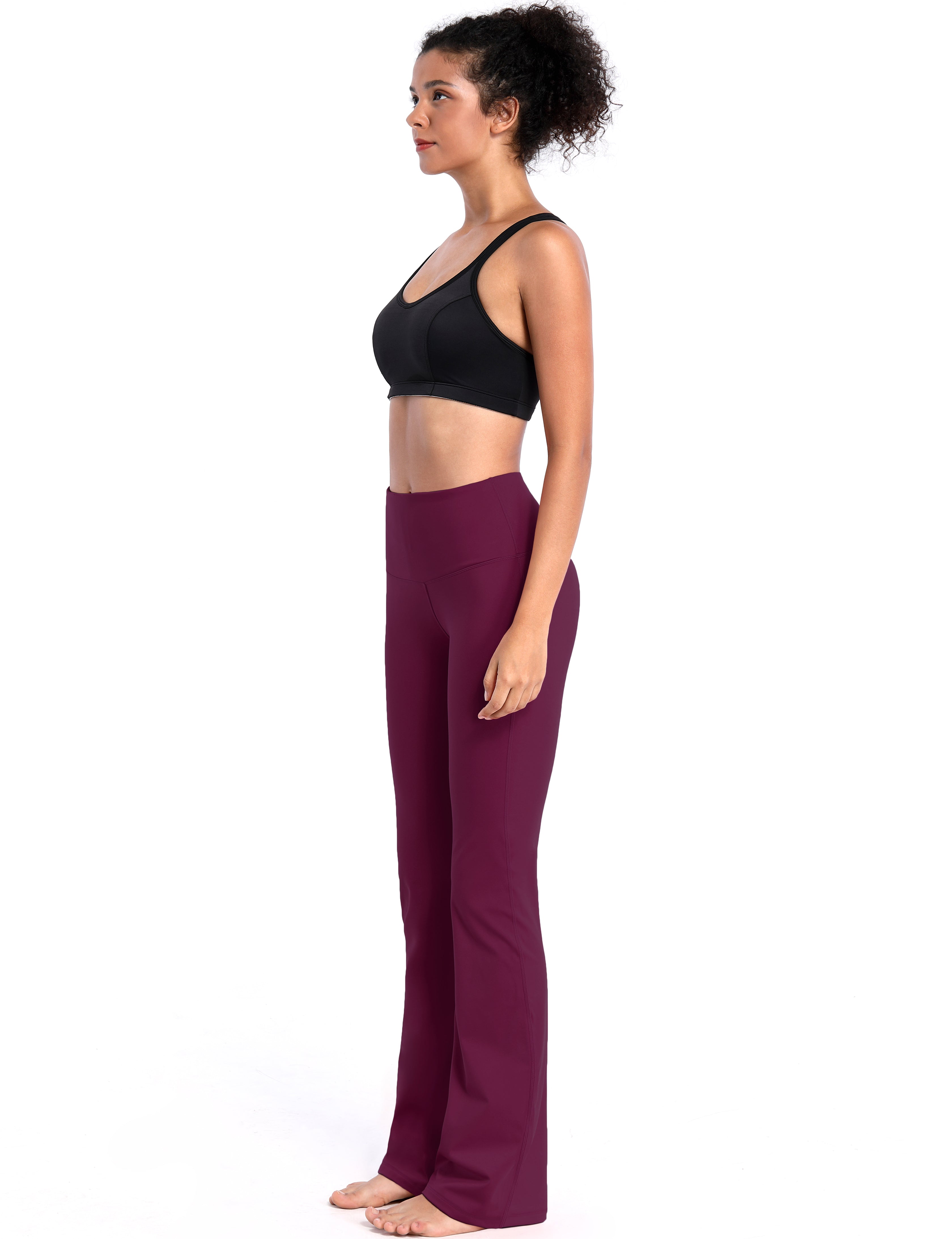 High Waist Bootcut Leggings Grapevine 75%Nylon/25%Spandex Fabric doesn't attract lint easily 4-way stretch No see-through Moisture-wicking Tummy control Inner pocket Five lengths