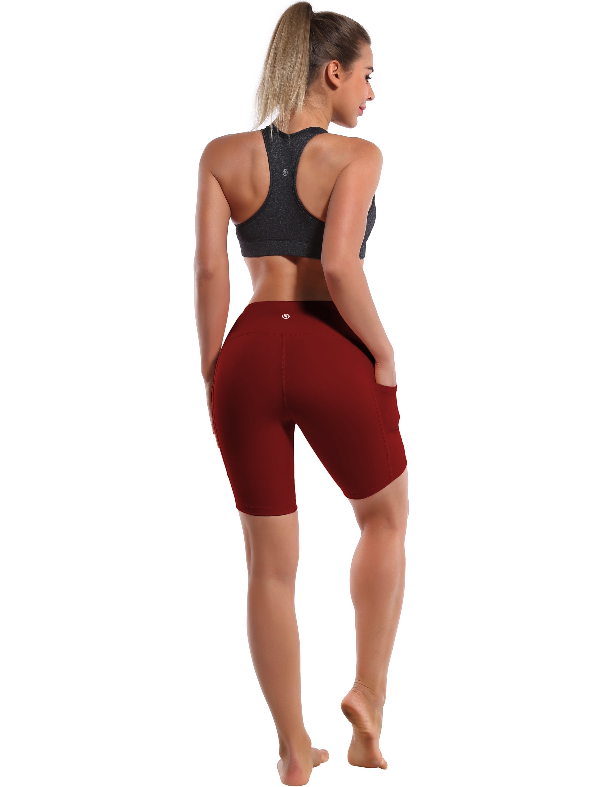 8" Side Pockets Jogging Shorts cherryred Sleek, soft, smooth and totally comfortable: our newest style is here. Softest-ever fabric High elasticity High density 4-way stretch Fabric doesn't attract lint easily No see-through Moisture-wicking Machine wash 75% Nylon, 25% Spandex