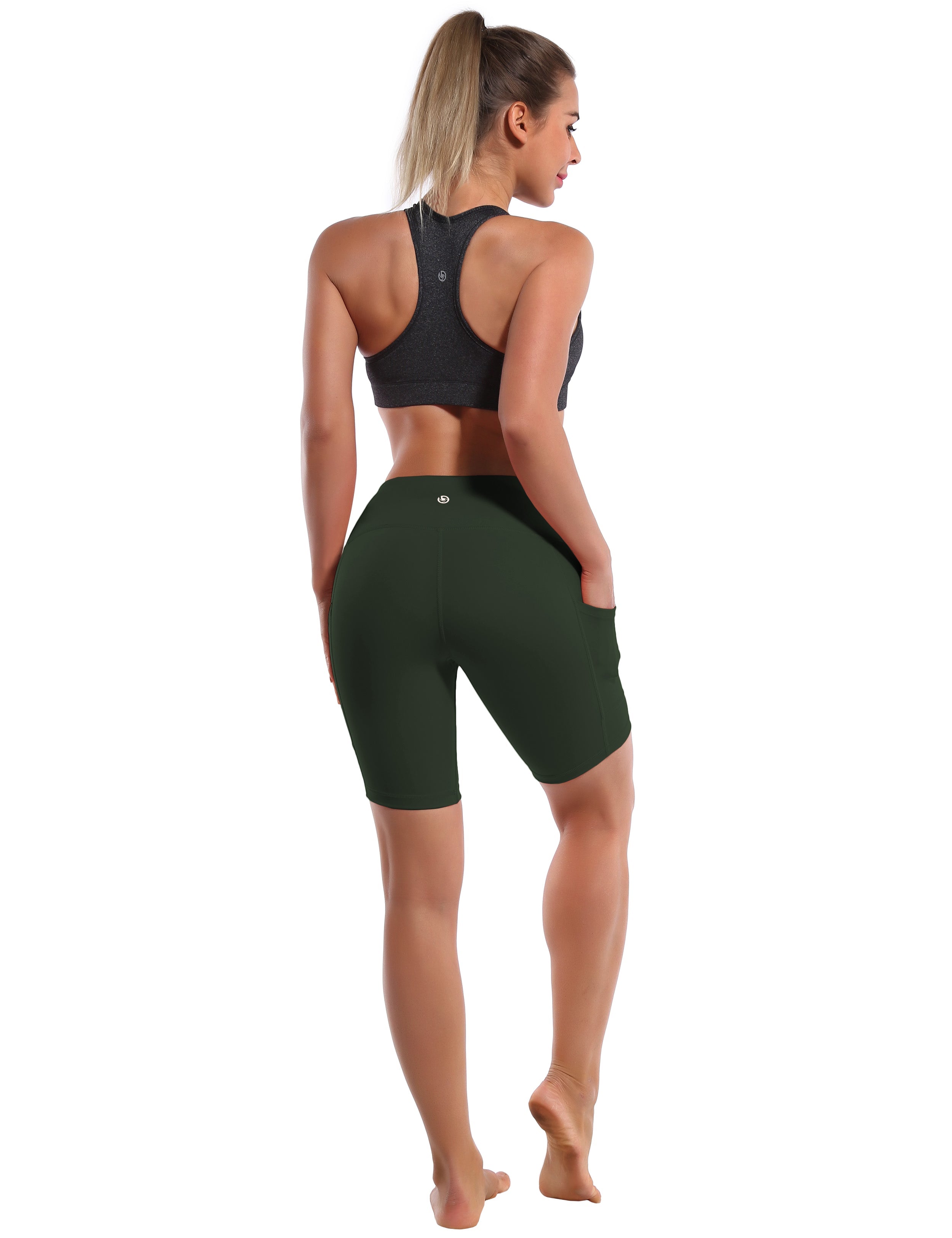 8" Side Pockets Running Shorts olivegray Sleek, soft, smooth and totally comfortable: our newest style is here. Softest-ever fabric High elasticity High density 4-way stretch Fabric doesn't attract lint easily No see-through Moisture-wicking Machine wash 75% Nylon, 25% Spandex