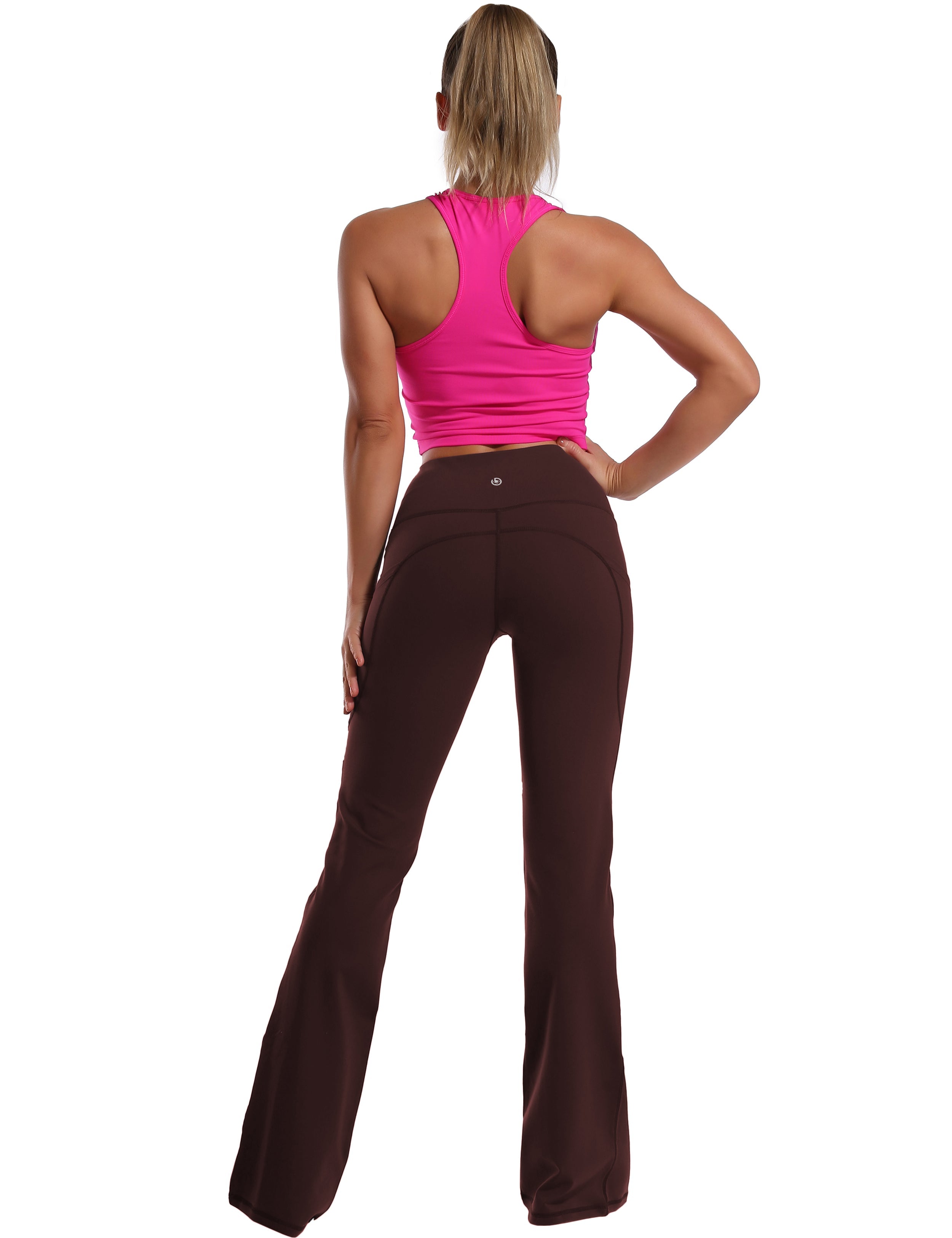 139 Side Pockets Bootcut Leggings mahoganymaroon 87%Nylon/13%Spandex Fabric doesn't attract lint easily 4-way stretch No see-through Moisture-wicking Tummy control Inner pocket Four lengths