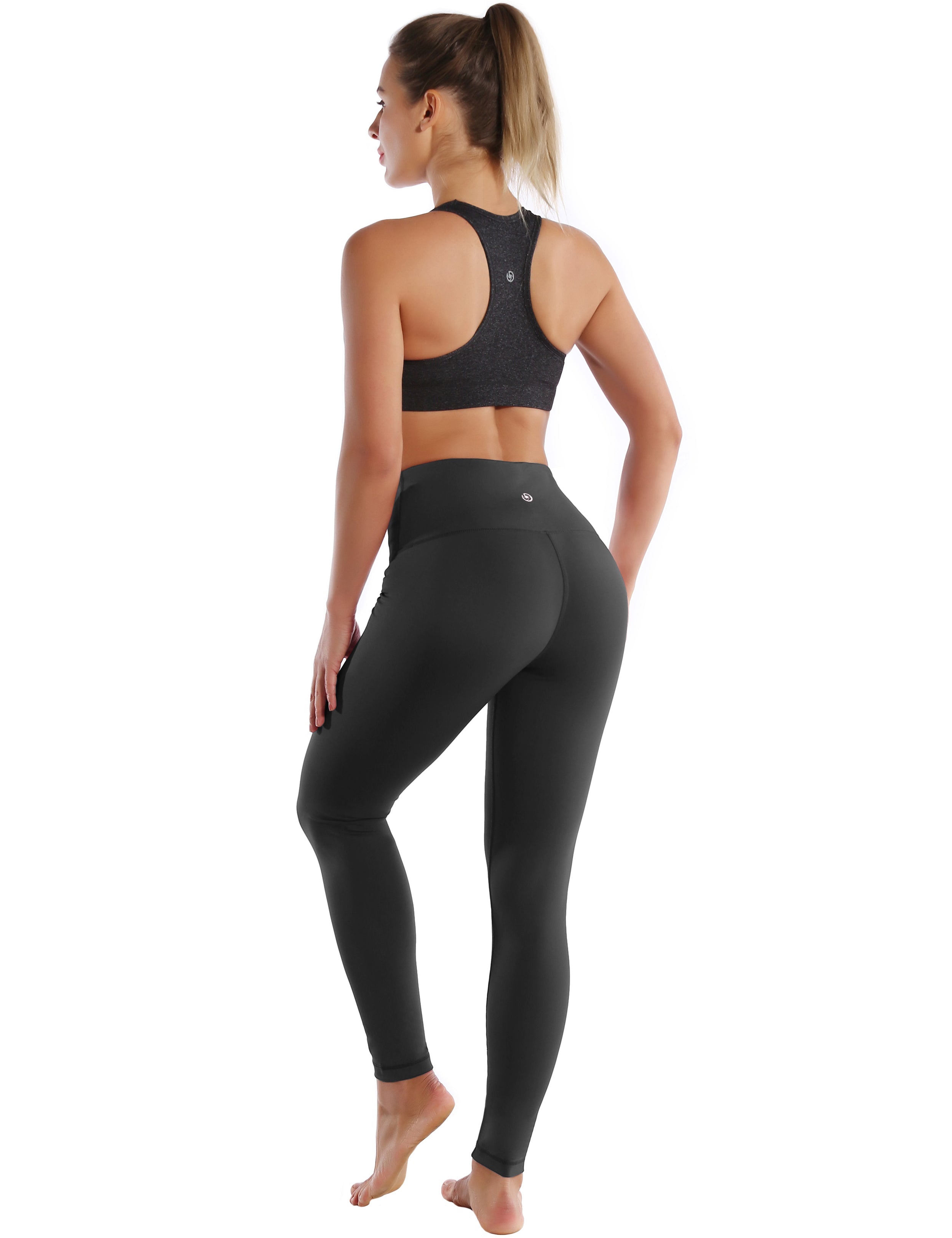 High Waist Yoga Pants shadowcharcoal 75%Nylon/25%Spandex Fabric doesn't attract lint easily 4-way stretch No see-through Moisture-wicking Tummy control Inner pocket Four lengths