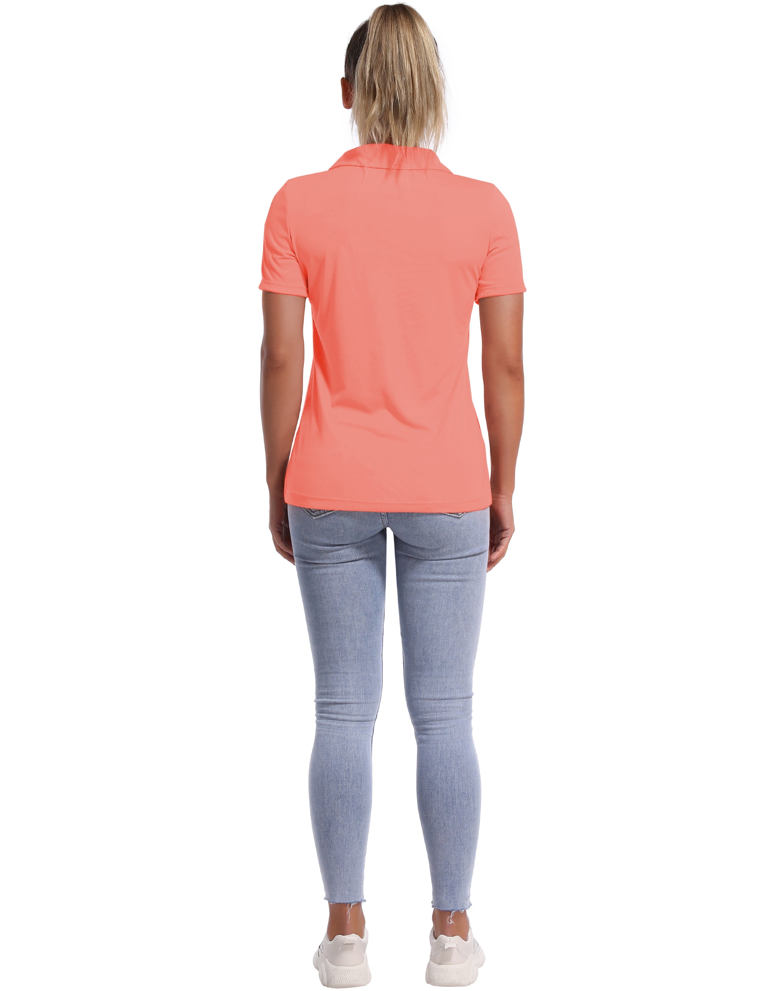 Short Sleeve Slim Fit Polo Shirt coral_Pilates