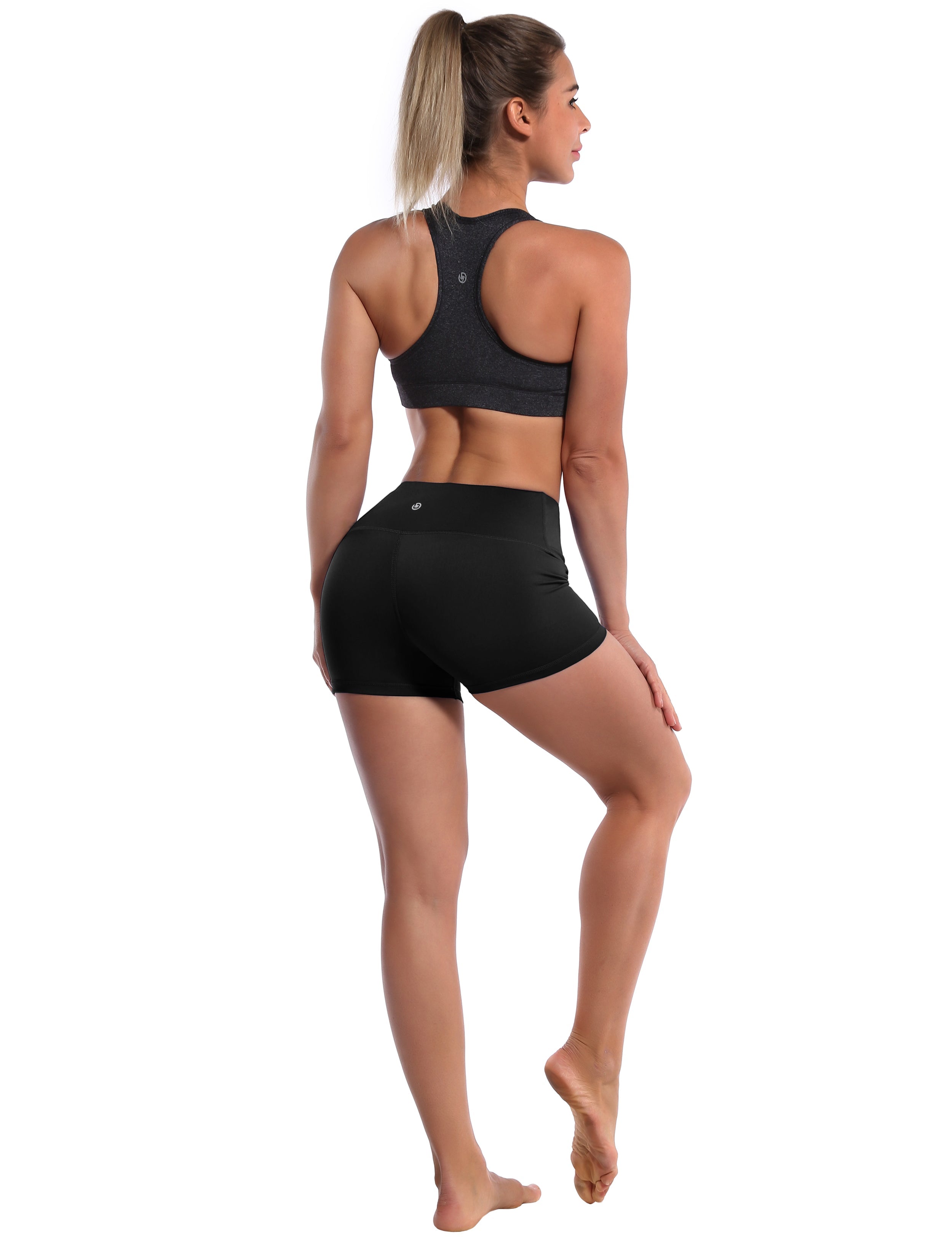 2.5" Biking Shorts black Softest-ever fabric High elasticity High density 4-way stretch Fabric doesn't attract lint easily No see-through Moisture-wicking Machine wash 75% Nylon, 25% Spandex