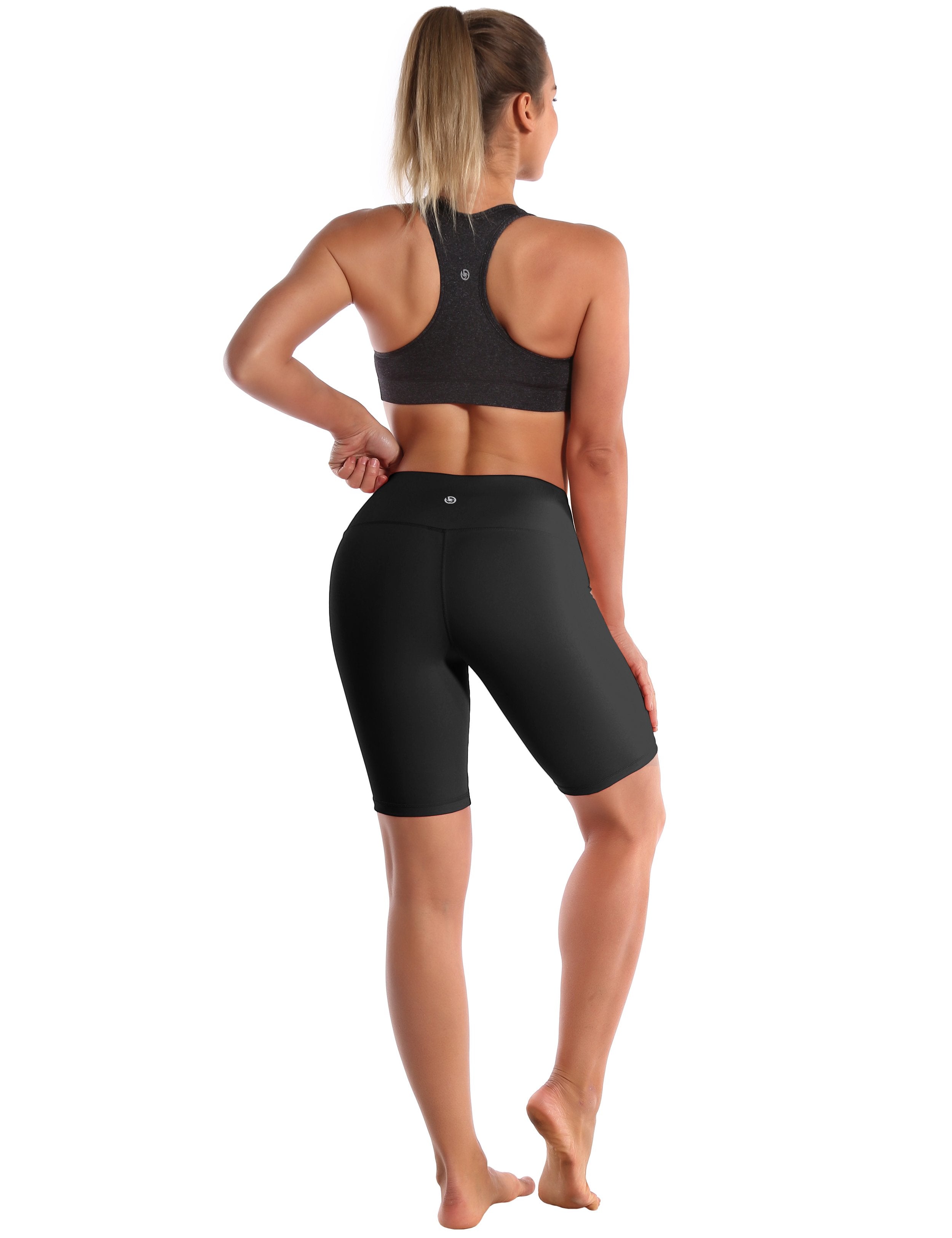 8" High Waist Gym Shorts black Sleek, soft, smooth and totally comfortable: our newest style is here. Softest-ever fabric High elasticity High density 4-way stretch Fabric doesn't attract lint easily No see-through Moisture-wicking Machine wash 75% Nylon, 25% Spandex