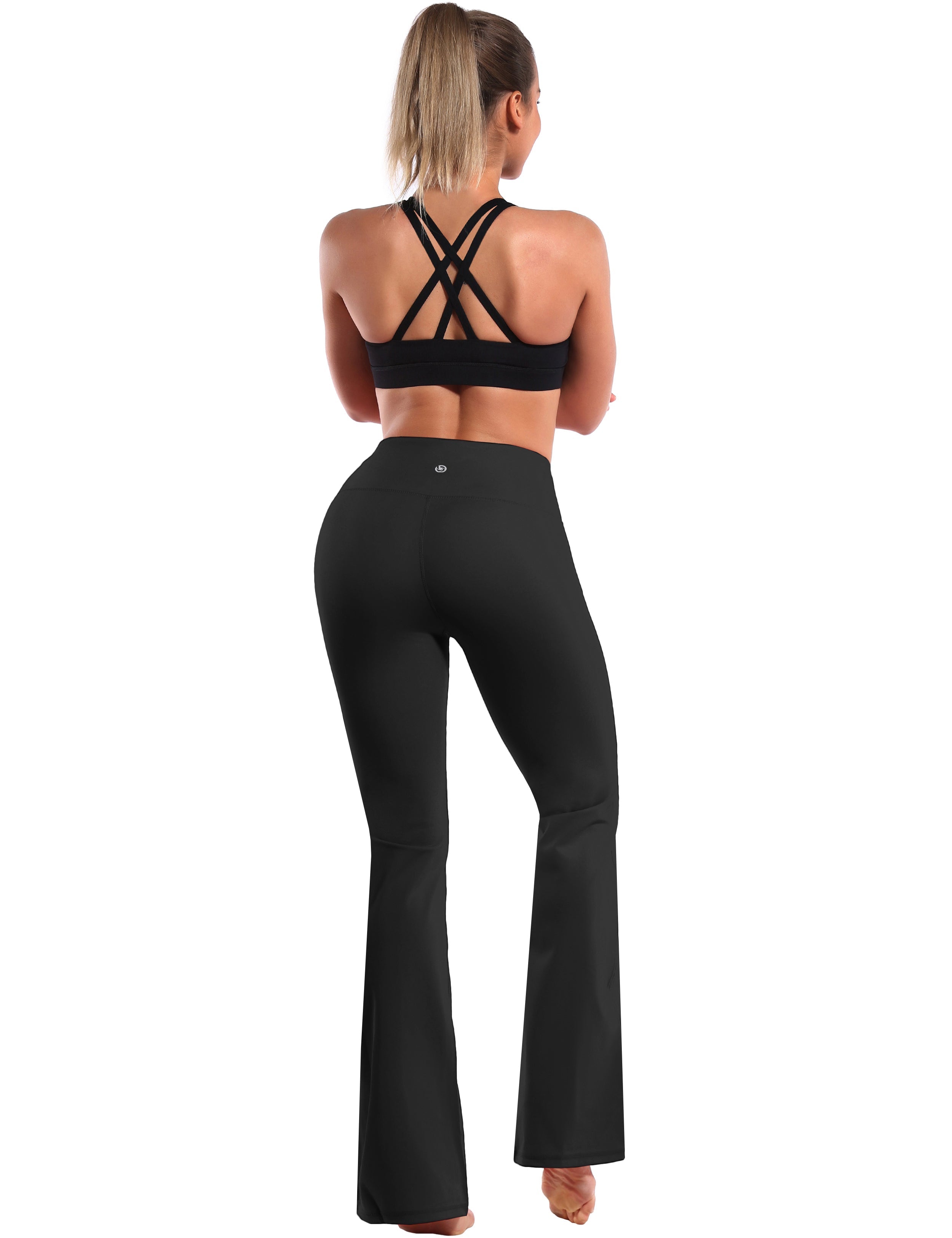 29" 31" 33" 35" 37" High Waist Bootcut Leggings Black_Tall Size