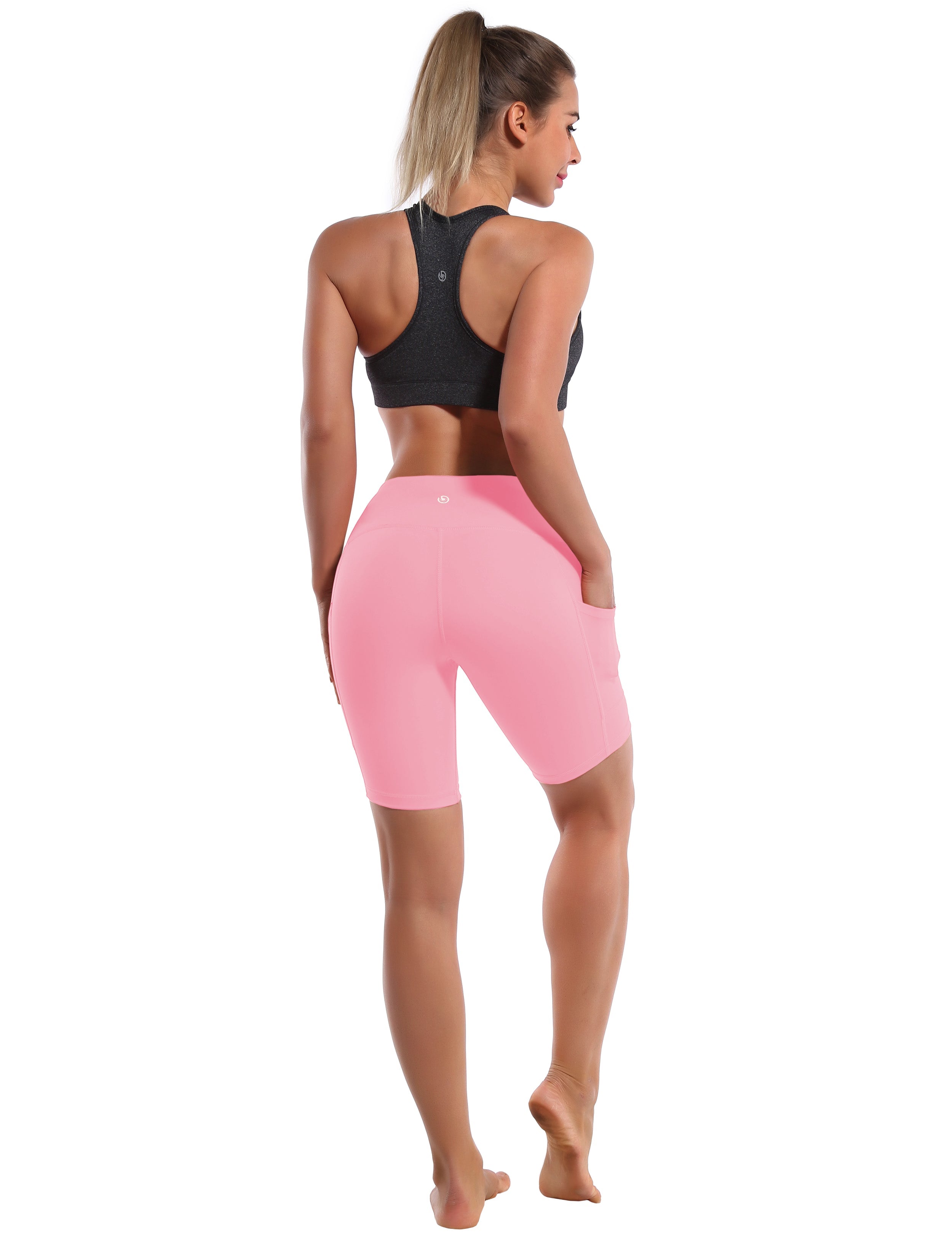 8" Side Pockets Tall Size Shorts lemonadepink Sleek, soft, smooth and totally comfortable: our newest style is here. Softest-ever fabric High elasticity High density 4-way stretch Fabric doesn't attract lint easily No see-through Moisture-wicking Machine wash 75% Nylon, 25% Spandex