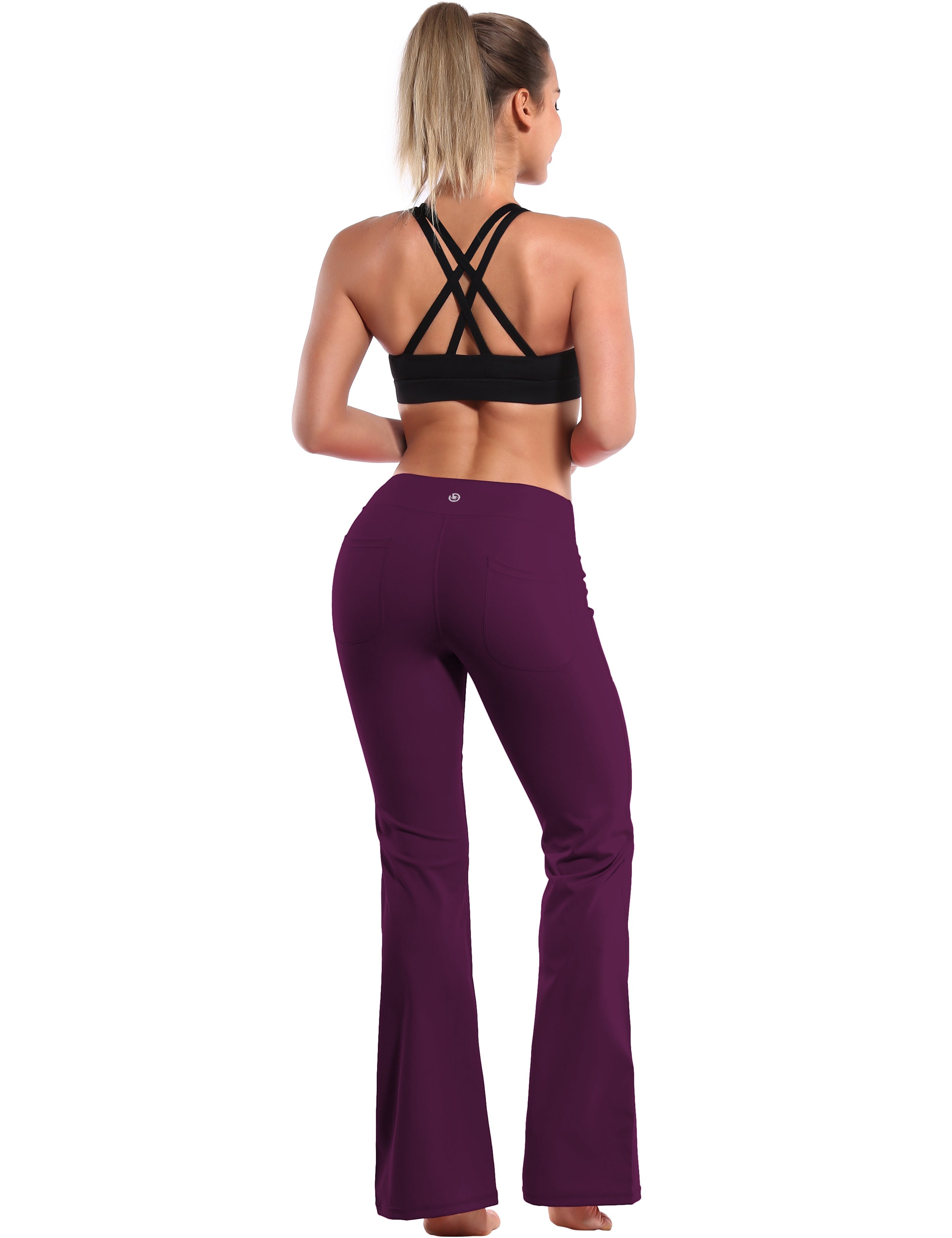 4 Pockets Bootcut Leggings grapevine 75%Nylon/25%Spandex Fabric doesn't attract lint easily 4-way stretch No see-through Moisture-wicking Inner pocket Four lengths