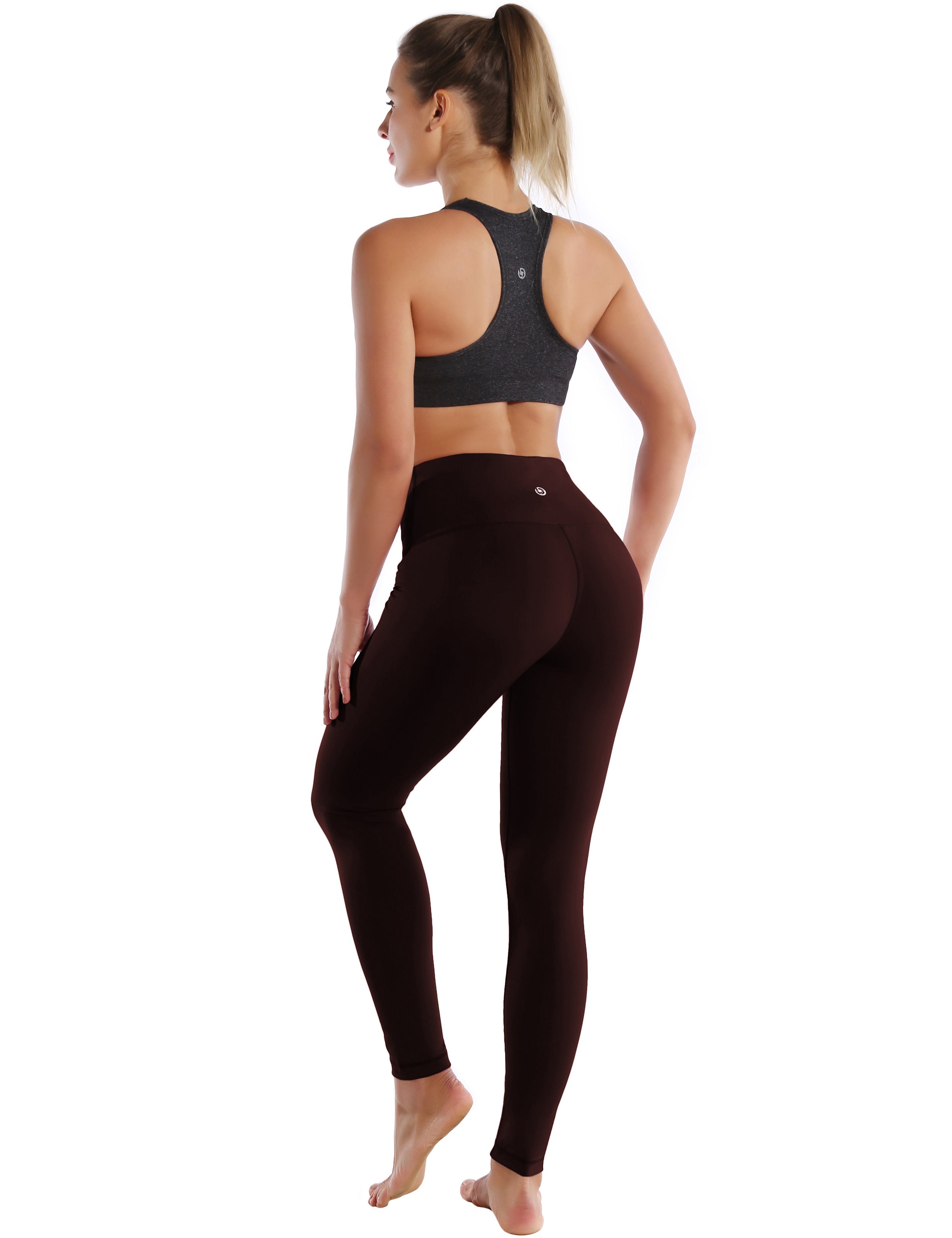 High Waist Tall Size Pants mahoganymaroon 75%Nylon/25%Spandex Fabric doesn't attract lint easily 4-way stretch No see-through Moisture-wicking Tummy control Inner pocket Four lengths