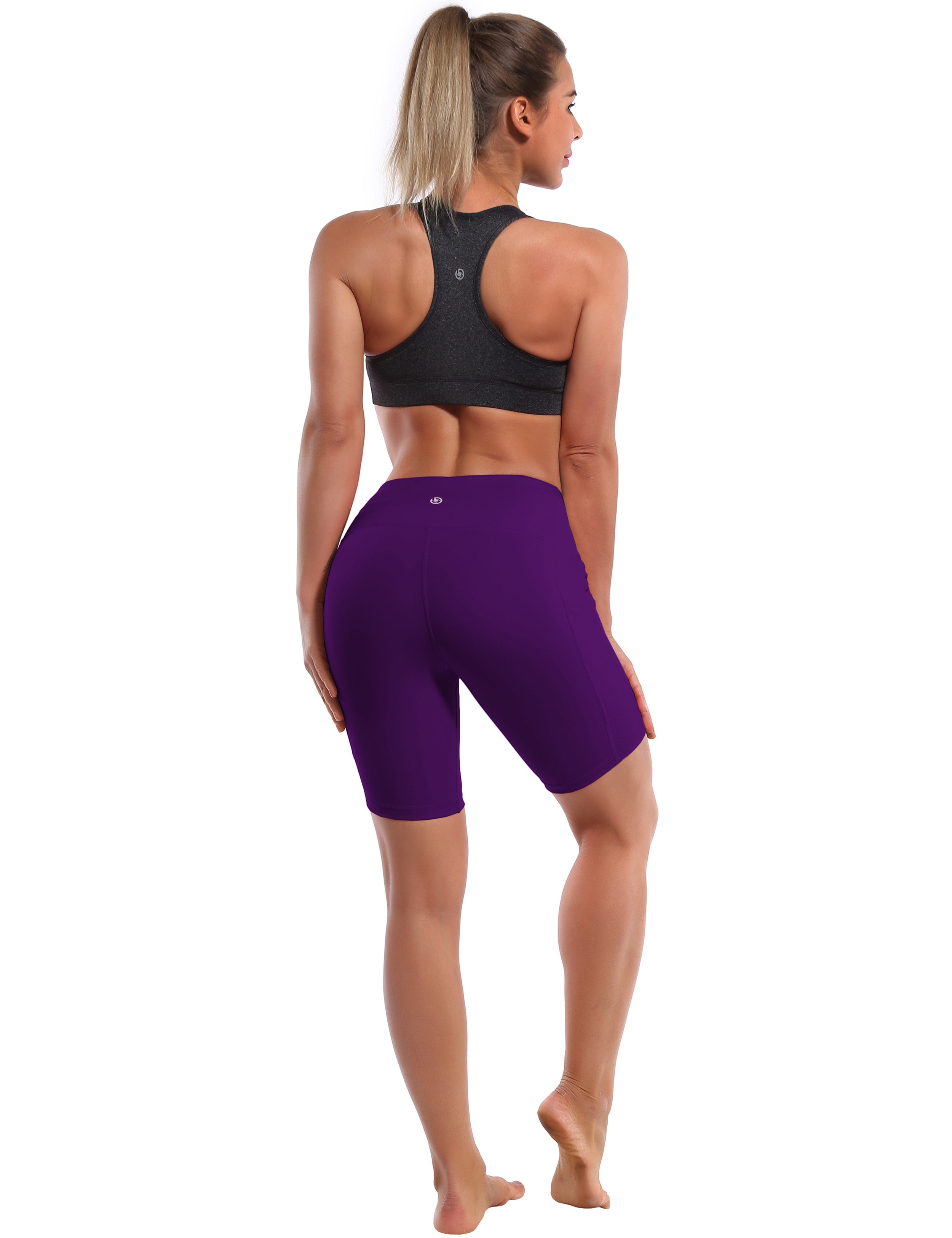 8" Side Pockets Gym Shorts eggplantpurple Sleek, soft, smooth and totally comfortable: our newest style is here. Softest-ever fabric High elasticity High density 4-way stretch Fabric doesn't attract lint easily No see-through Moisture-wicking Machine wash 75% Nylon, 25% Spandex