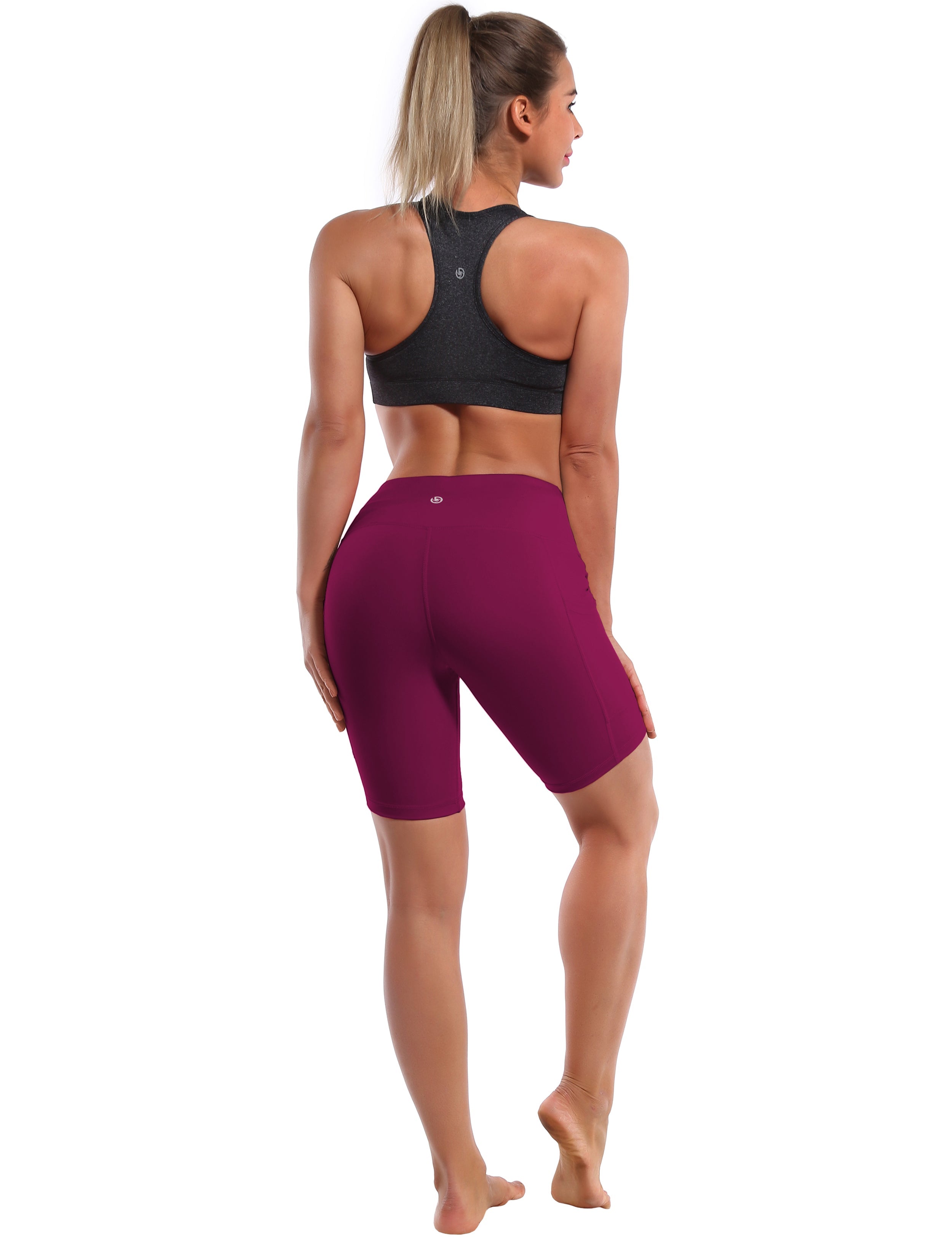 8" Side Pockets Gym Shorts grapevine Sleek, soft, smooth and totally comfortable: our newest style is here. Softest-ever fabric High elasticity High density 4-way stretch Fabric doesn't attract lint easily No see-through Moisture-wicking Machine wash 75% Nylon, 25% Spandex