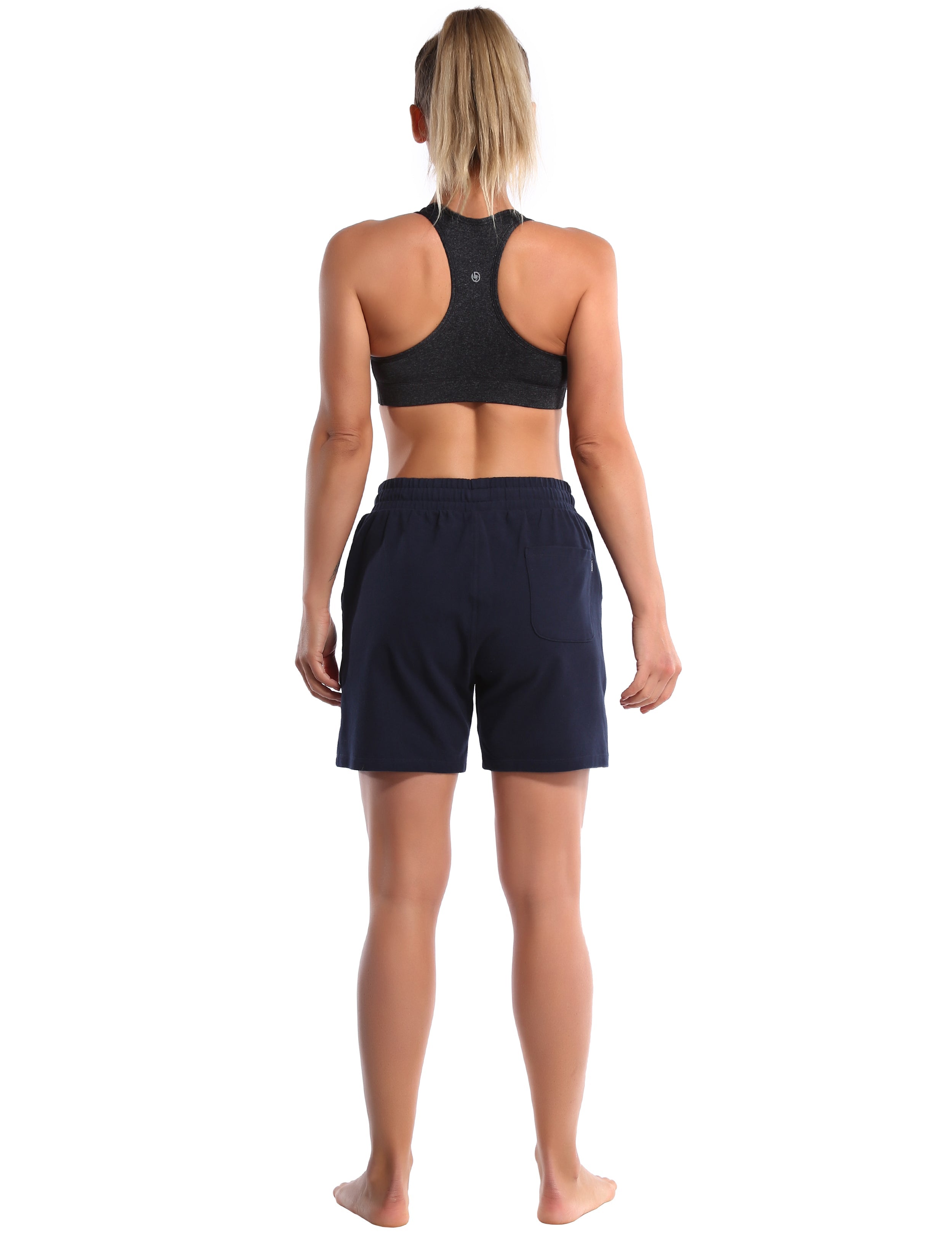 5" Joggers Shorts darknavy 90% Cotton, 10% Spandex Soft and Elastic Drawstring closure Lightweight & breathable fabric wicks away sweat to keep you comfortable Elastic waistband with internal drawcord for a snug, adjustable fit Big side pockets are available for 4.7", 5", 5.5" mobile phone Reflective logo helps you stand out in low light Perfect for any types of outdoor exercises and indoor fitness,like Golf,running,walking,jogging,lounging,workout,gym fitness,casual use,etc