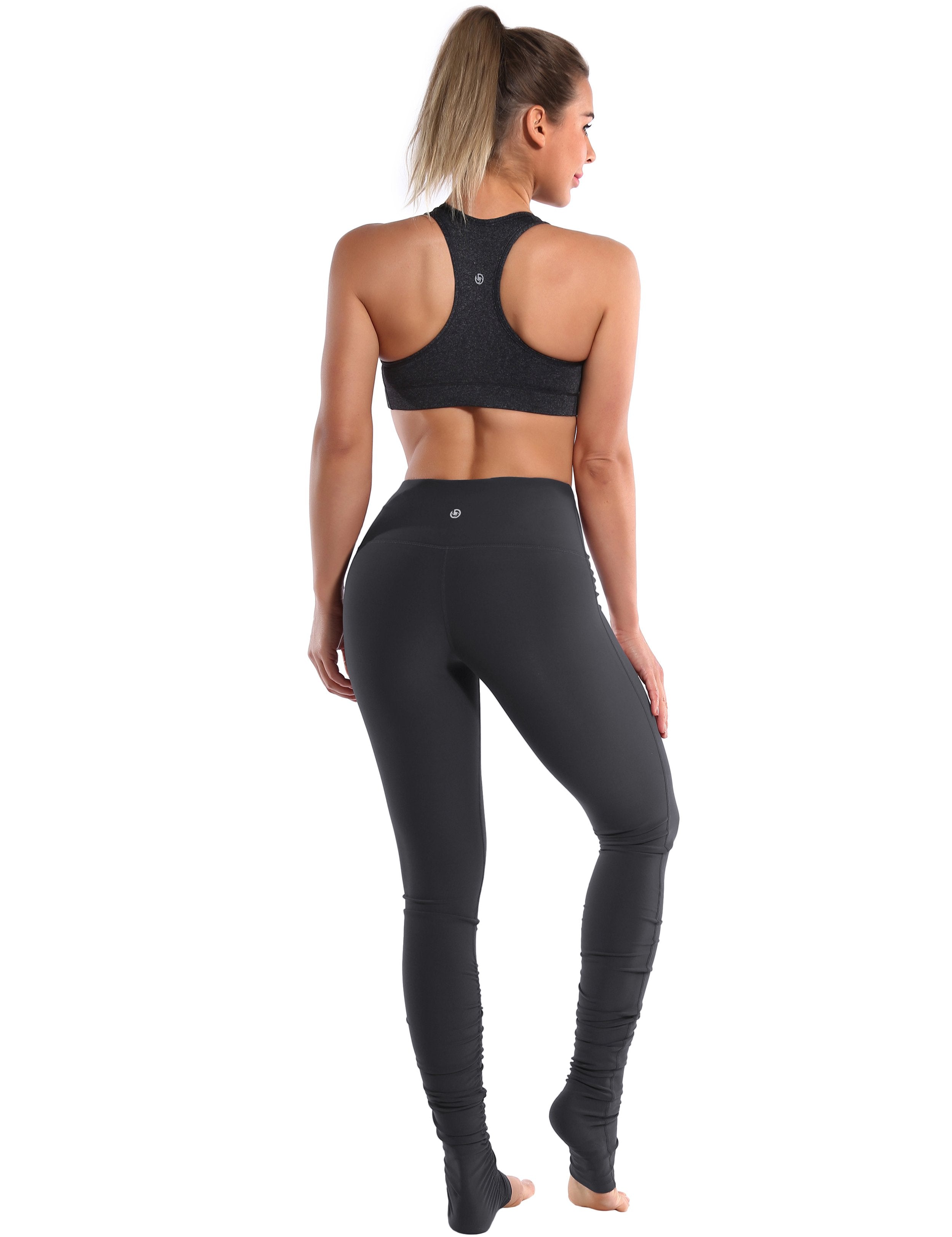 Over the Heel Gym Pants shadowcharcoal Over the Heel Design 87%Nylon/13%Spandex Fabric doesn't attract lint easily 4-way stretch No see-through Moisture-wicking Tummy control