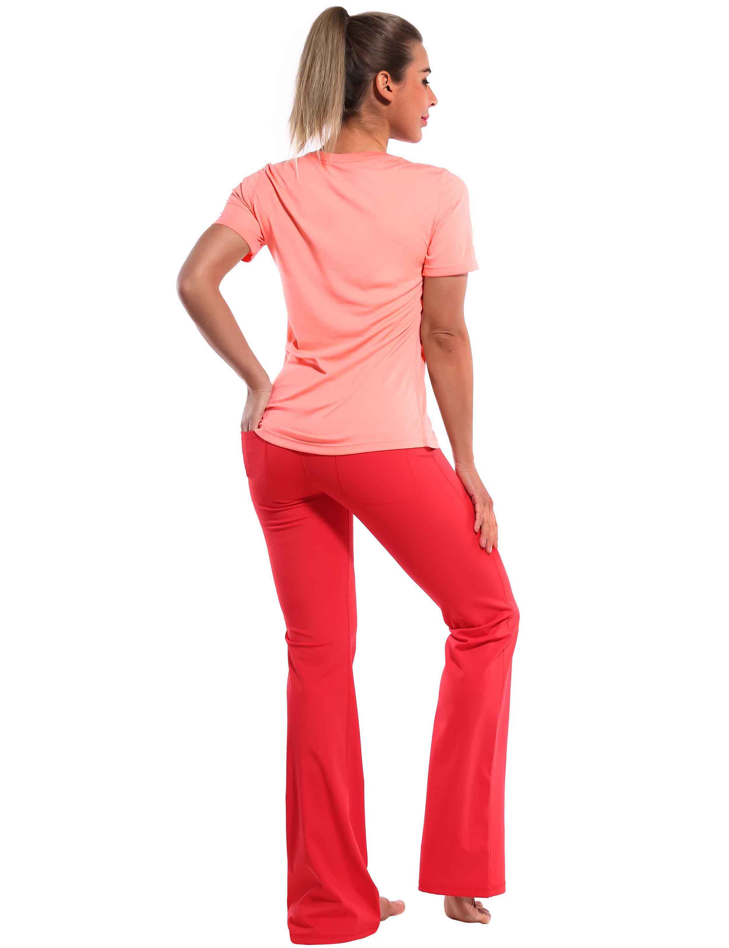 Short Sleeve Athletic Shirts coral_yoga