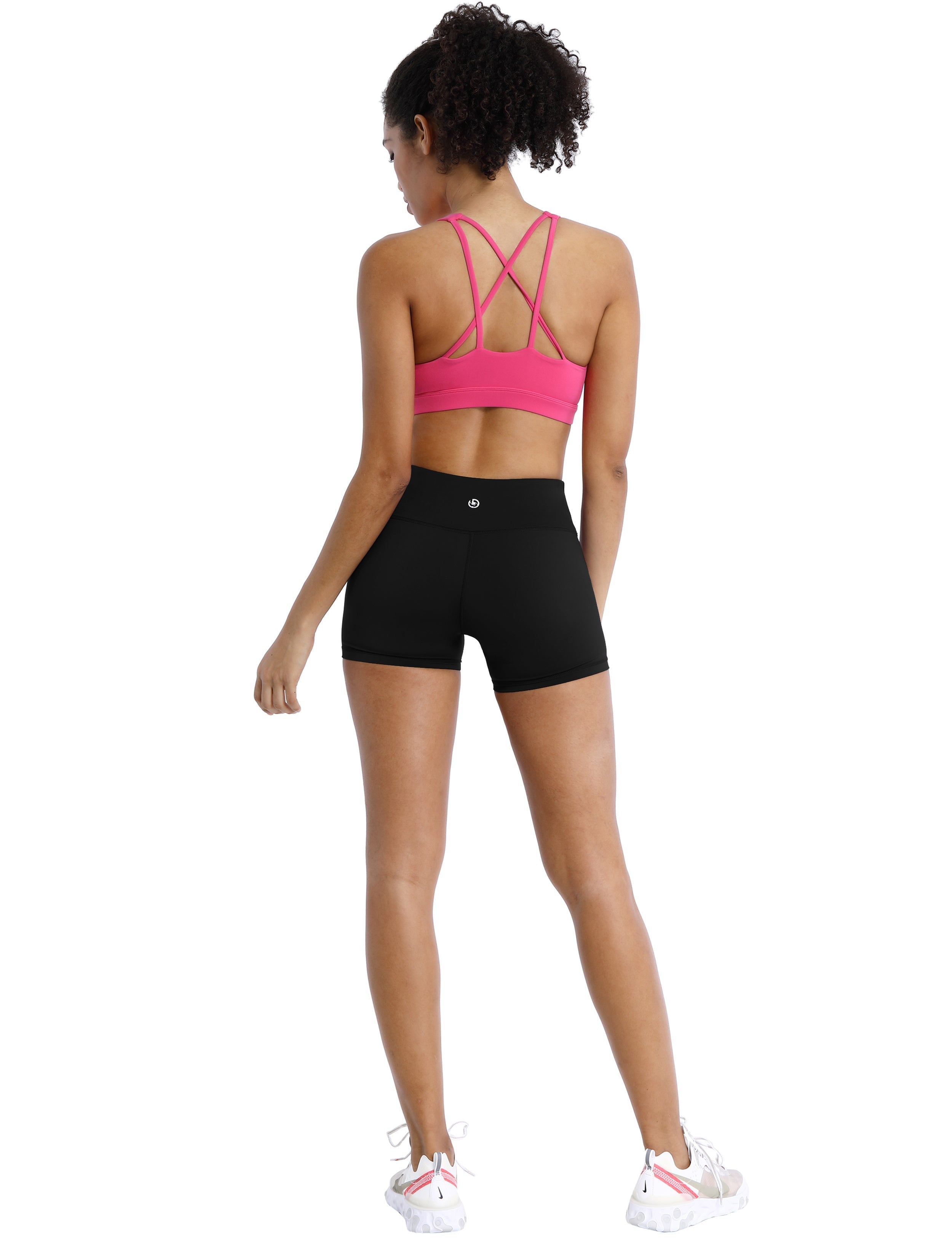 4" Tall Size Shorts black Sleek, soft, smooth and totally comfortable: our newest style is here. Softest-ever fabric High elasticity High density 4-way stretch Fabric doesn't attract lint easily No see-through Moisture-wicking Machine wash 75% Nylon, 25% Spandex