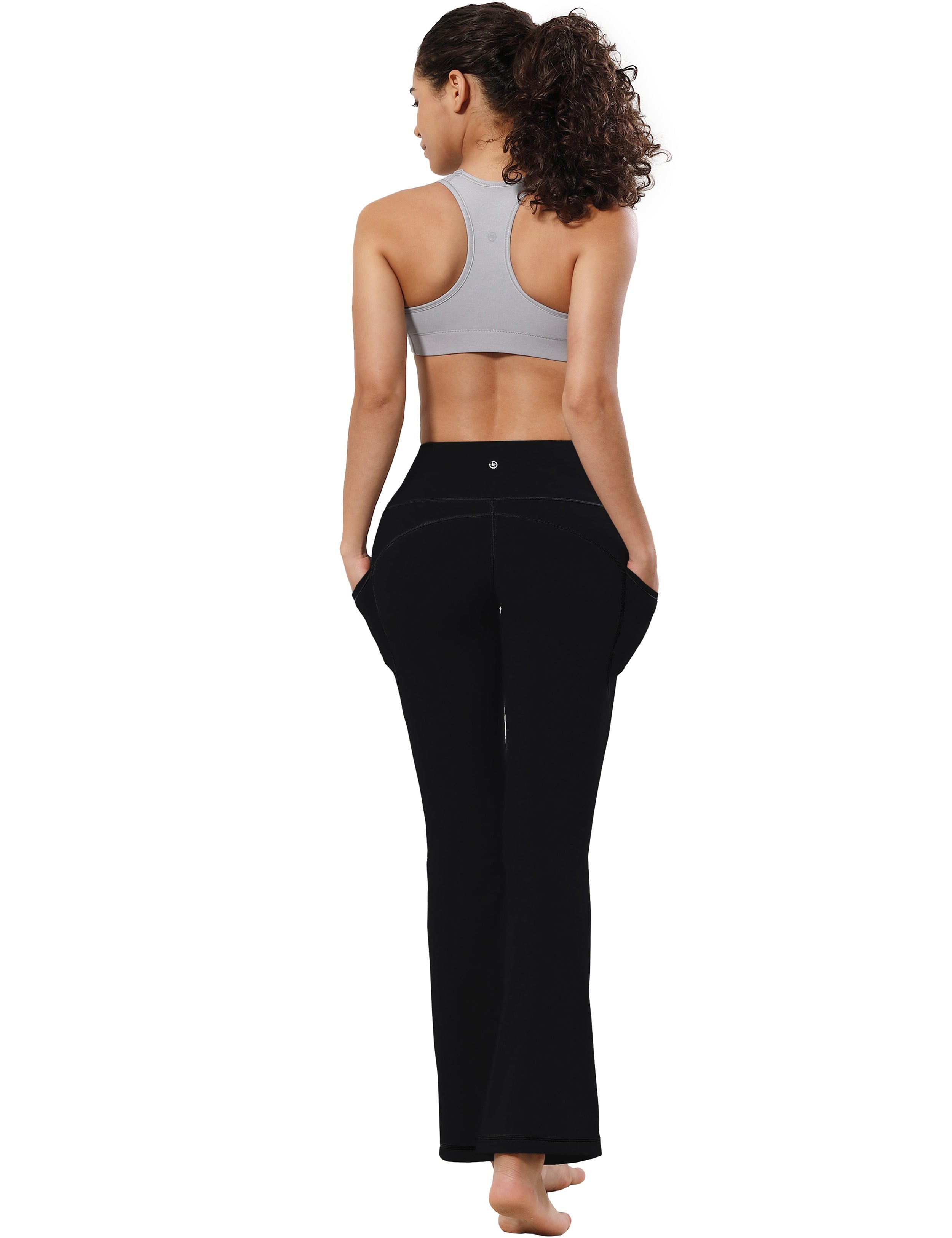 139 Side Pockets Bootcut Leggings black 87%Nylon/13%Spandex Fabric doesn't attract lint easily 4-way stretch No see-through Moisture-wicking Tummy control Inner pocket Four lengths