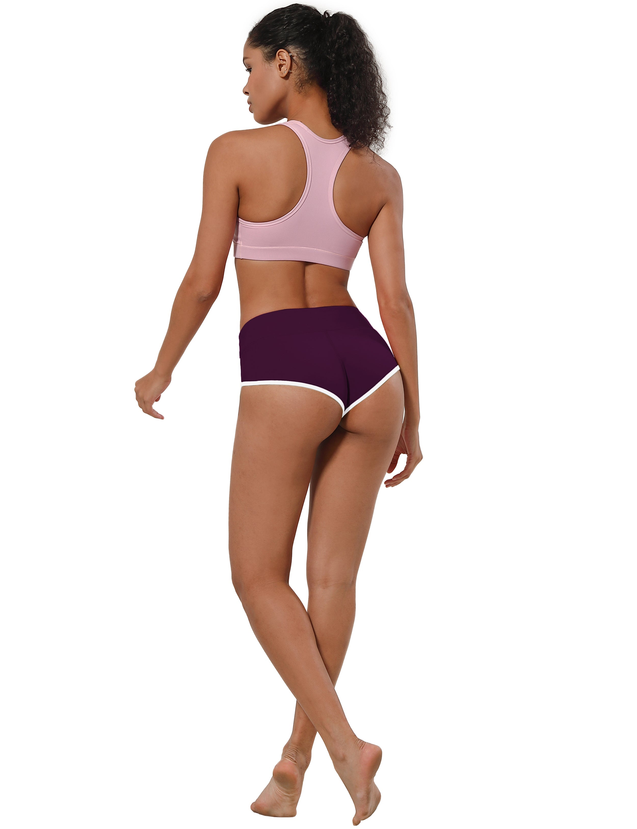 Sexy Booty yogastudio Shorts plum Sleek, soft, smooth and totally comfortable: our newest sexy style is here. Softest-ever fabric High elasticity High density 4-way stretch Fabric doesn't attract lint easily No see-through Moisture-wicking Machine wash 75%Nylon/25%Spandex