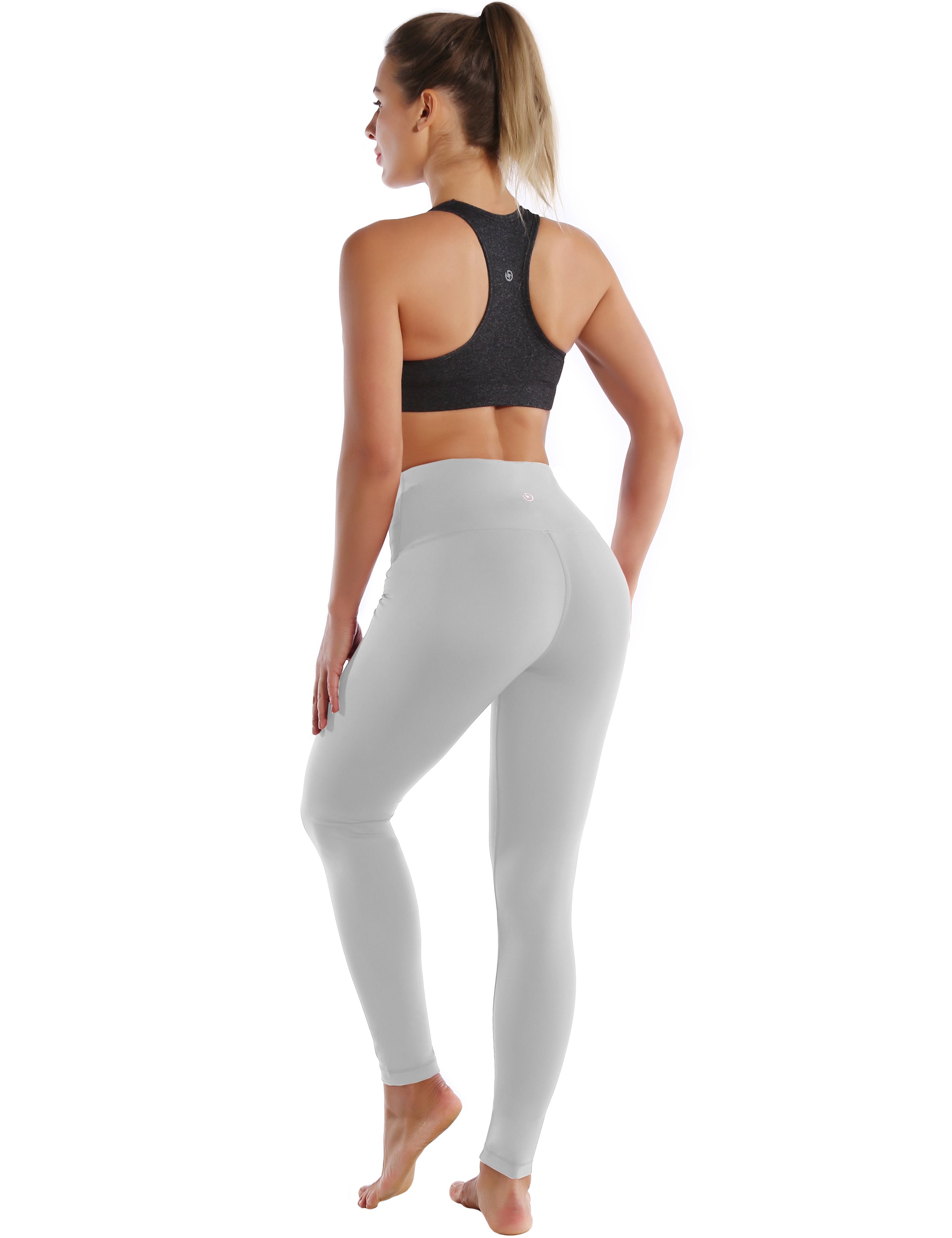 High Waist Tall Size Pants lightgray 75%Nylon/25%Spandex Fabric doesn't attract lint easily 4-way stretch No see-through Moisture-wicking Tummy control Inner pocket Four lengths