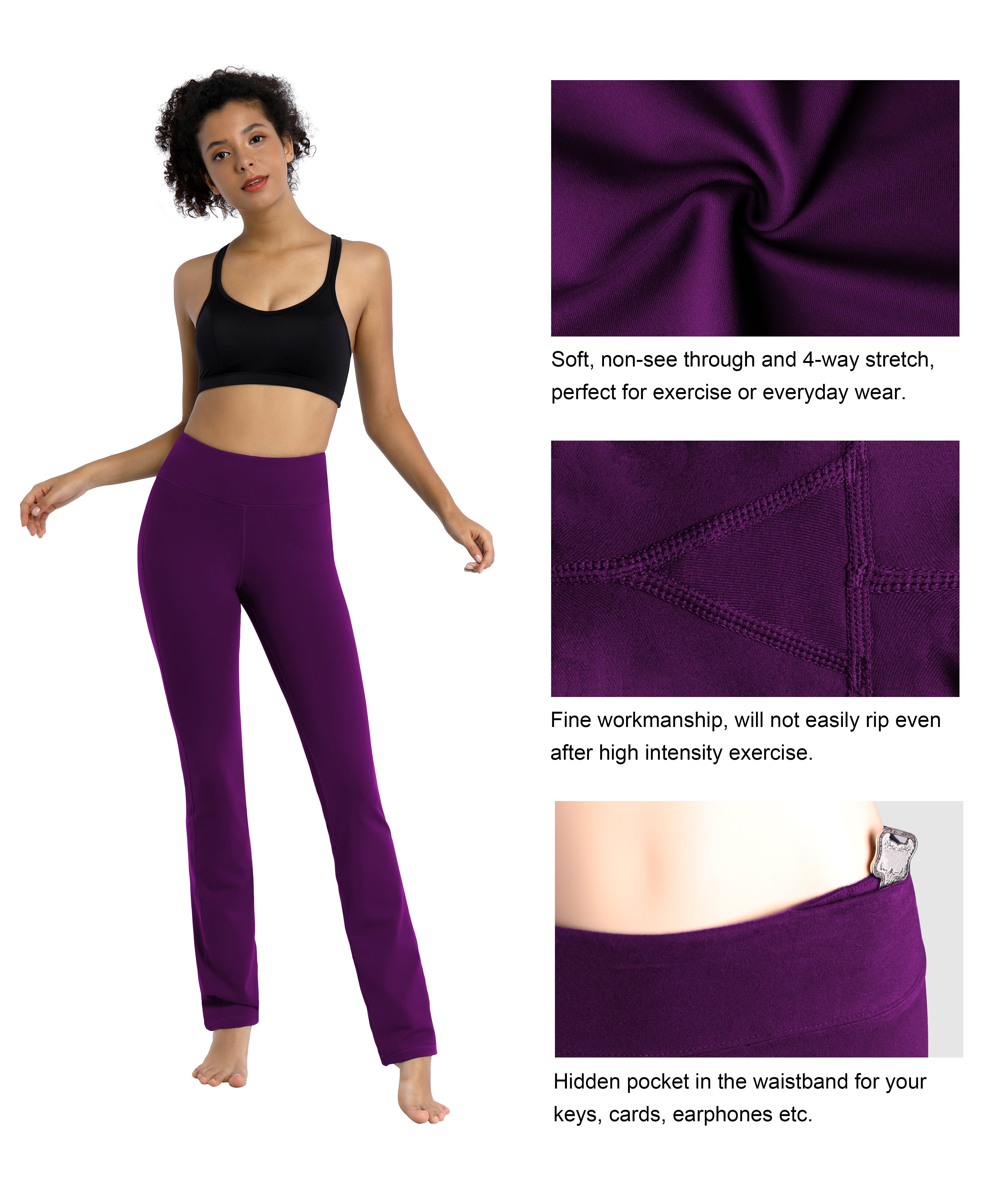 29" 31" 33" 35" Straight Leg Leggings plum_Jogging