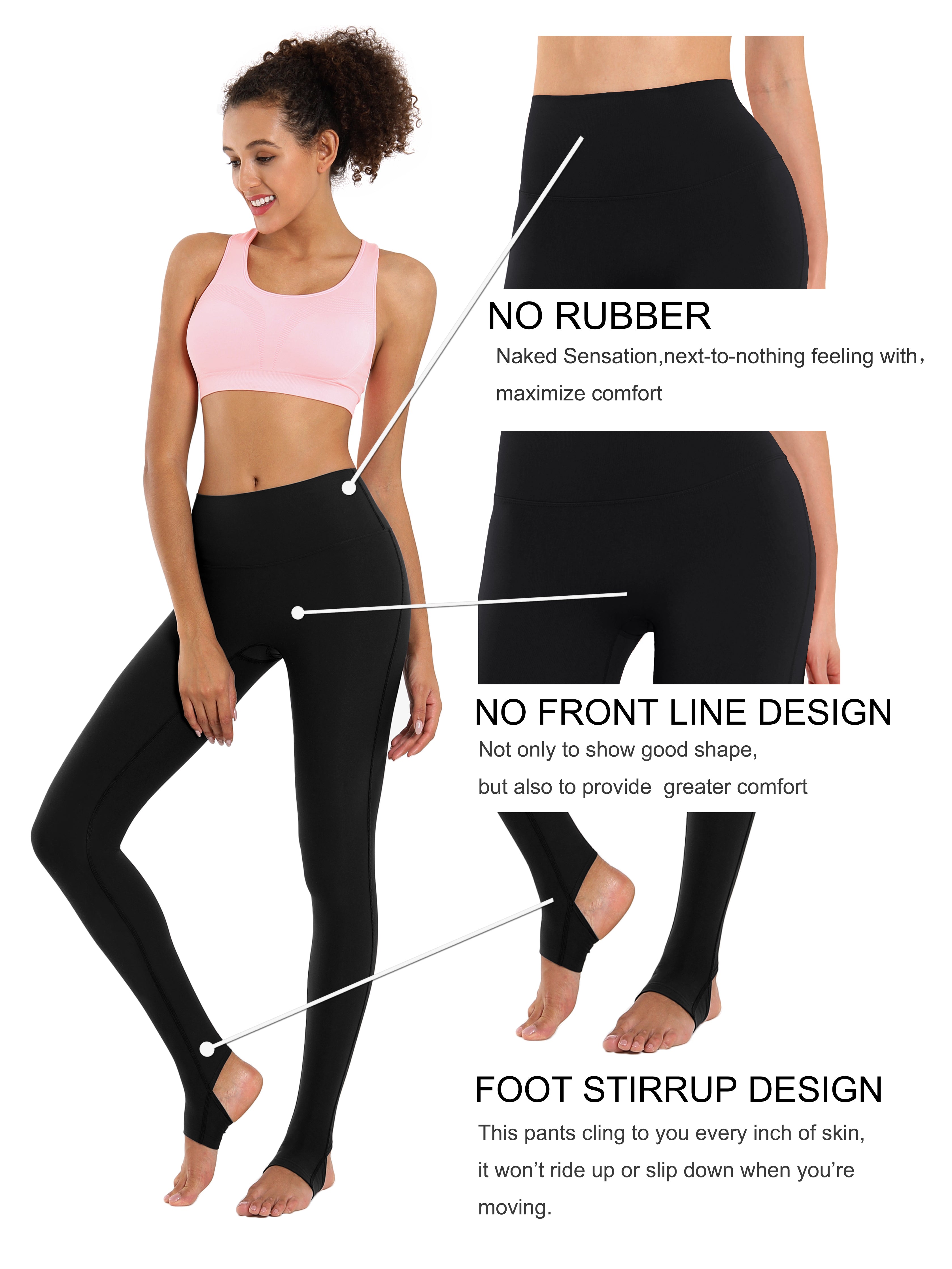 Over the Heel yogastudio Pants black Over the Heel Design 87%Nylon/13%Spandex Fabric doesn't attract lint easily 4-way stretch No see-through Moisture-wicking Tummy control