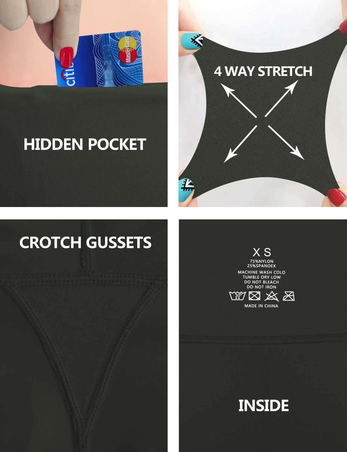 29" 31" 33" 35" Bootcut Leggings with Pockets olivegray_Running