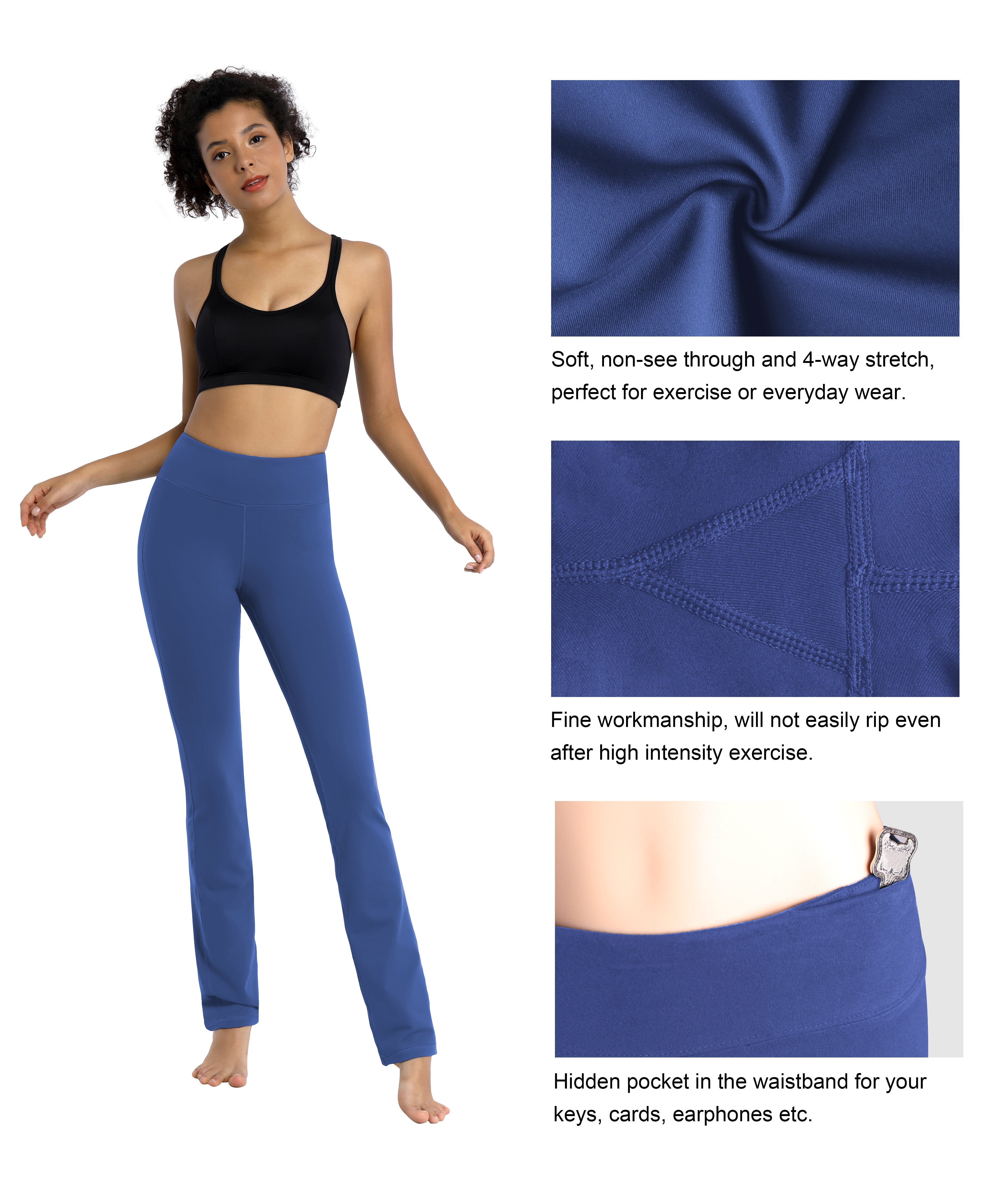 29" 31" 33" 35" Straight Leg Leggings purplishblue_Running