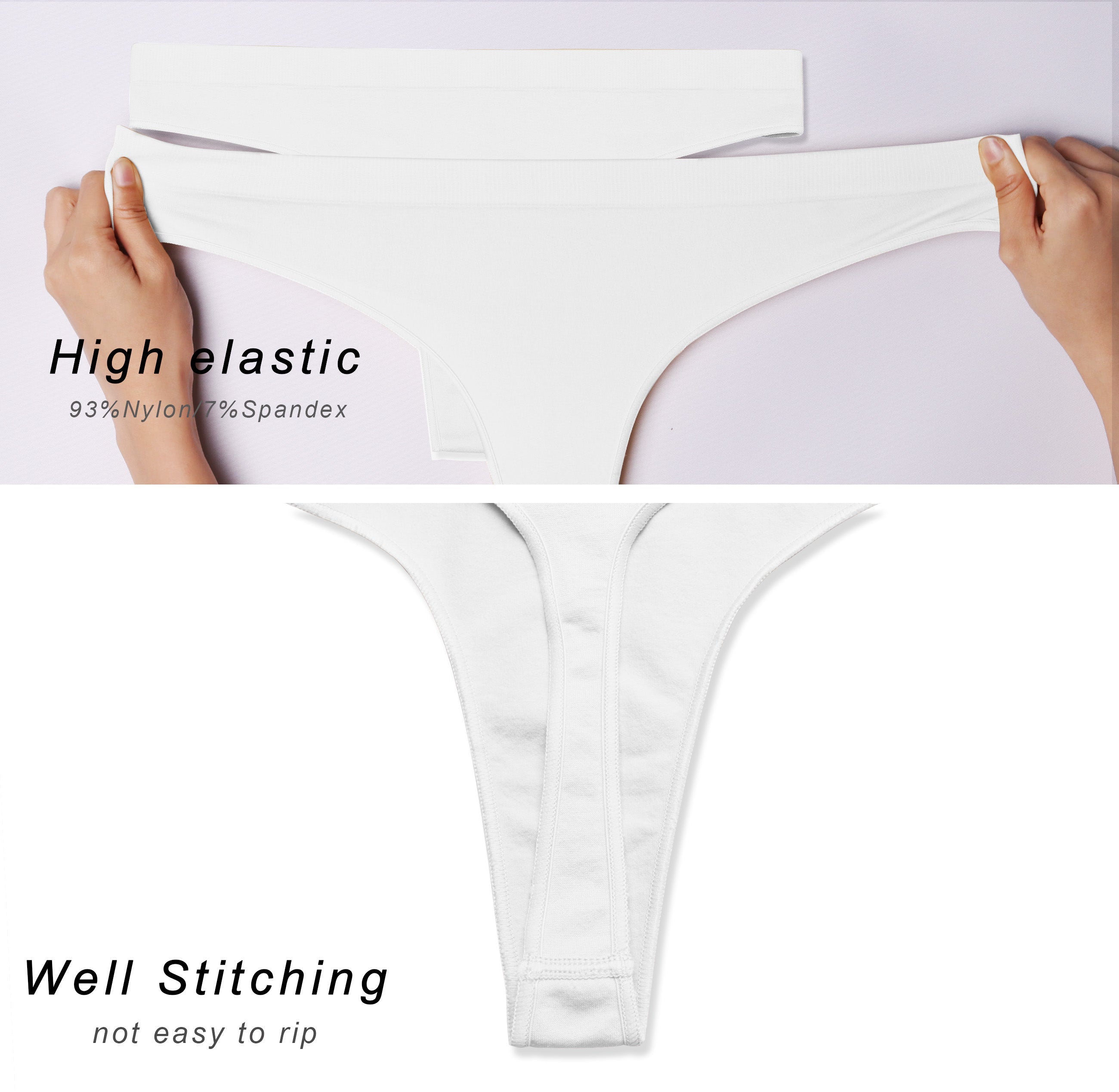 Seamless Low rise Sports Thongs white Sleek, smooth and streamlined: designed in our extra-soft knit material, this seamless thong embraces everyday comfort. Here with an allover heathered effect. Weave threads one by one High elasticity Softest-ever fabric Unsealed Comfortable No back coverage Machine wash.