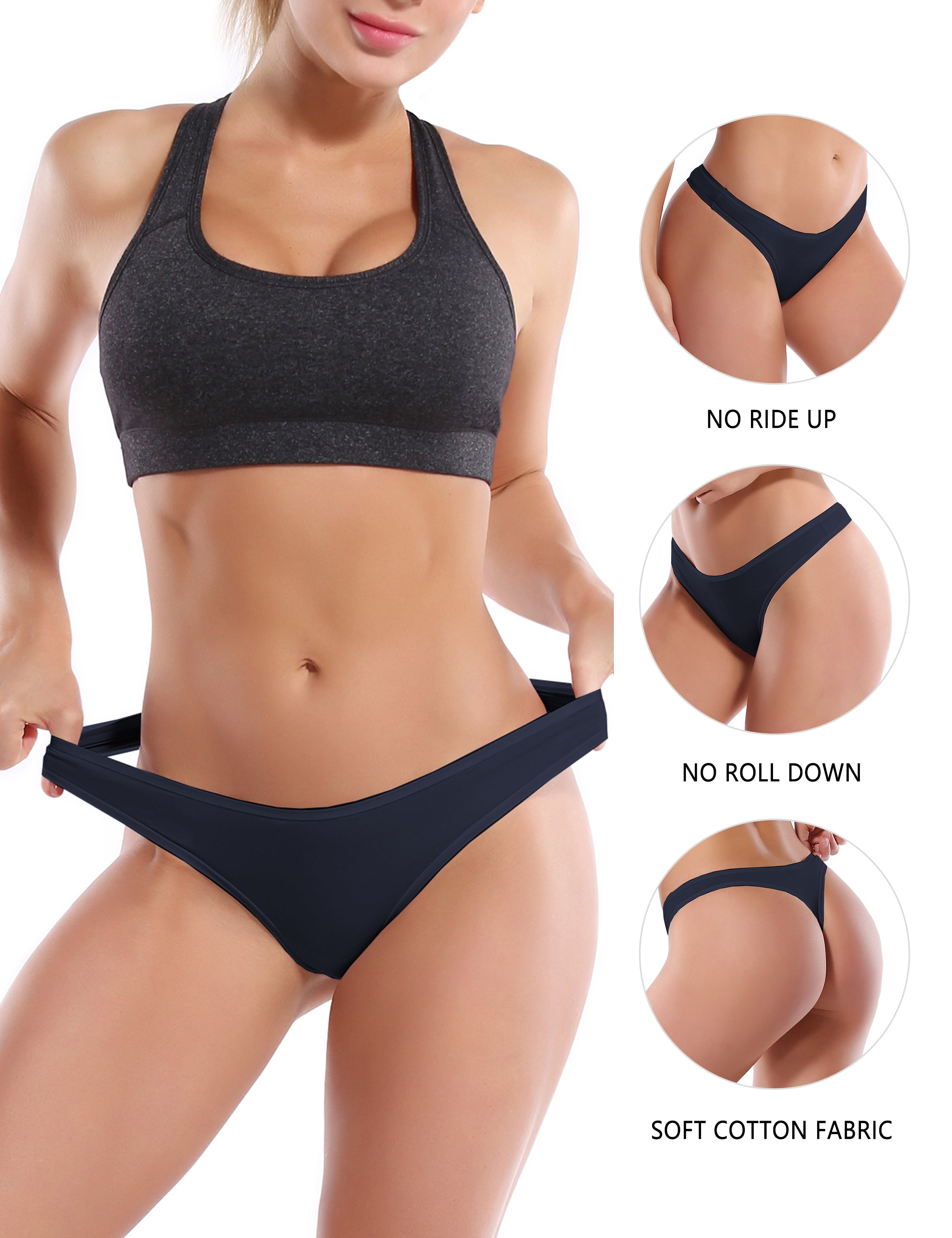 Super Soft Modal Sports Thongs underwear darknavy_Gym