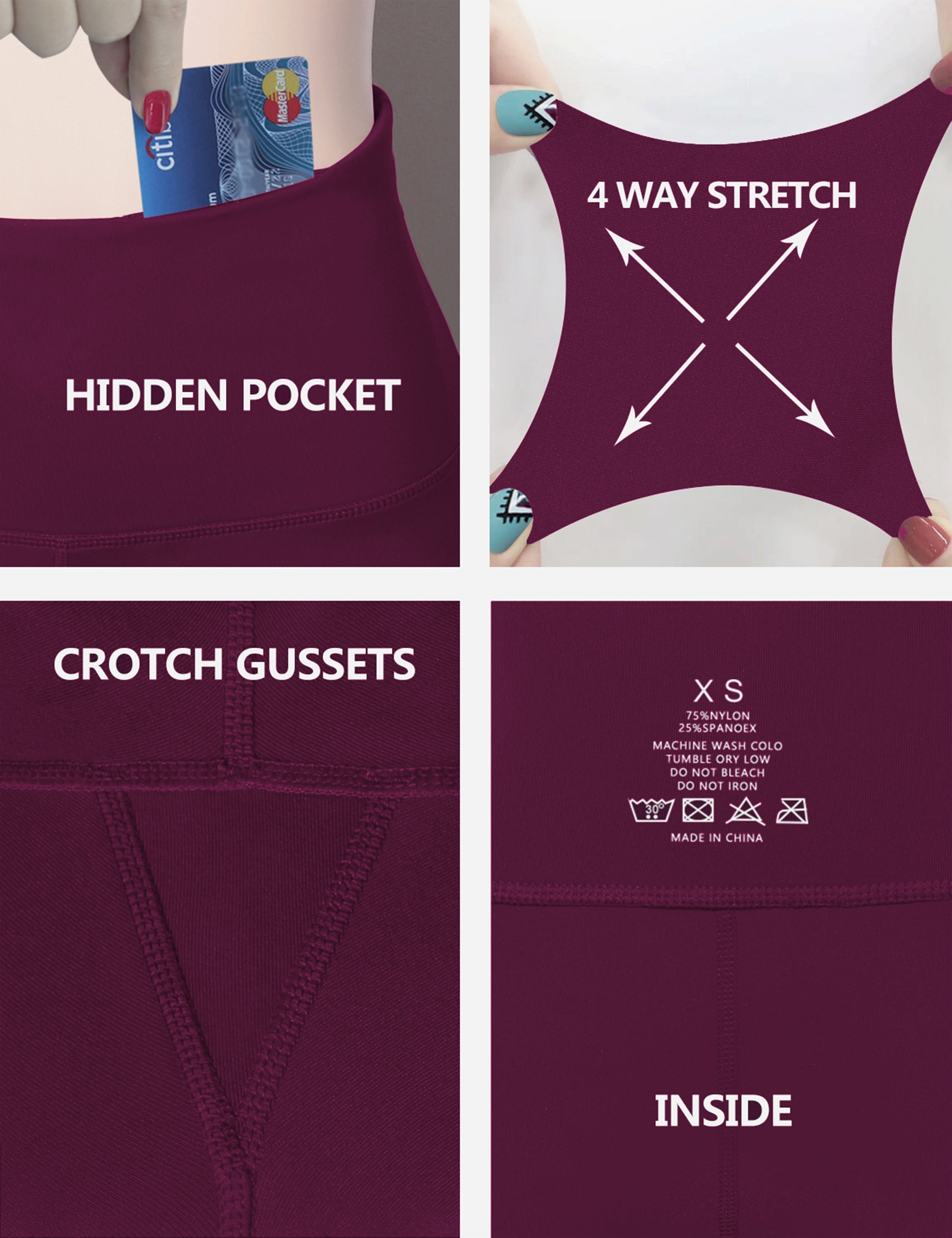 29" 31" 33" 35" Bootcut Leggings with Pockets grapevine_Plus Size