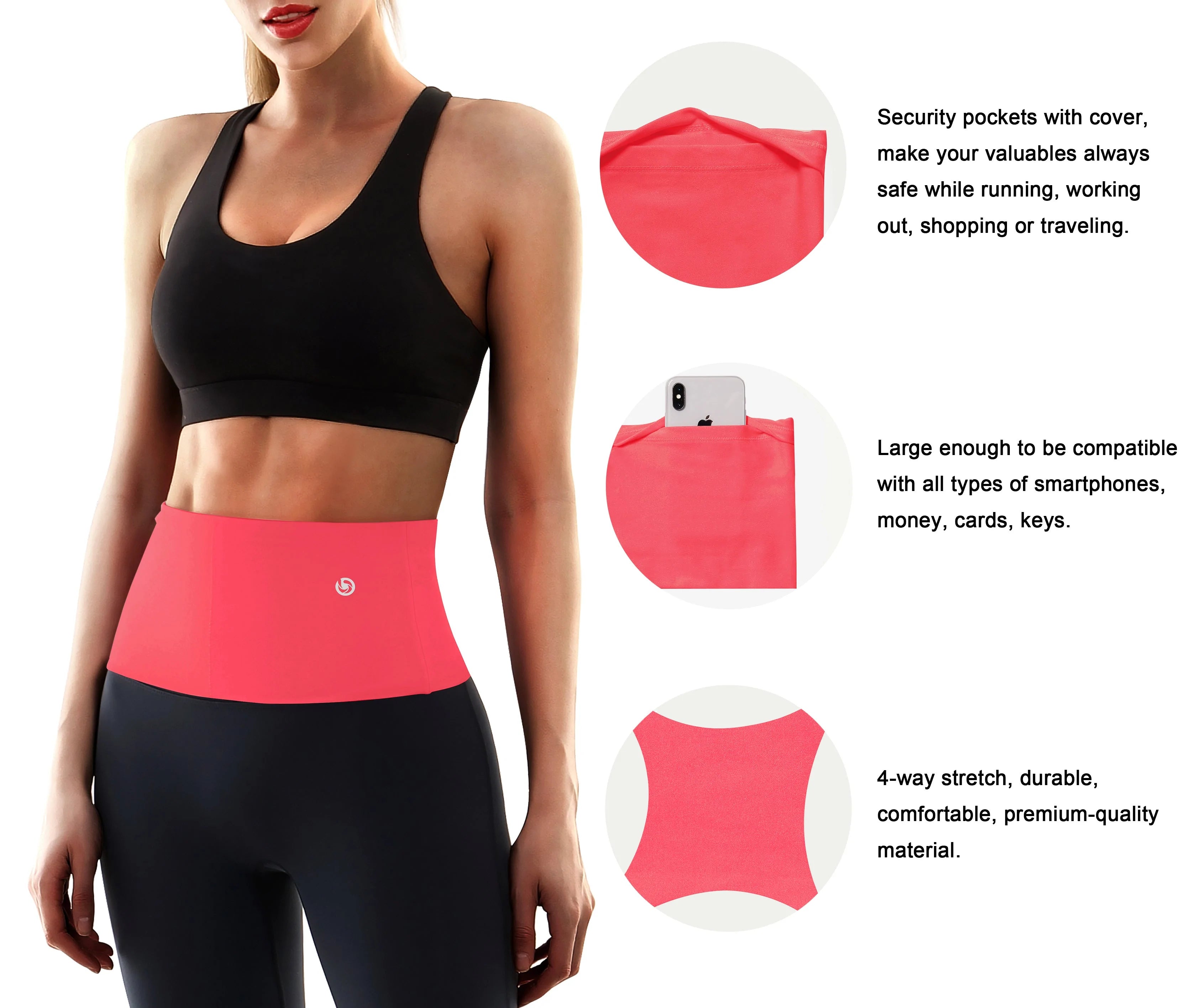 4 Pocket Sports Running Waist Pack rosecoral_yogastudio