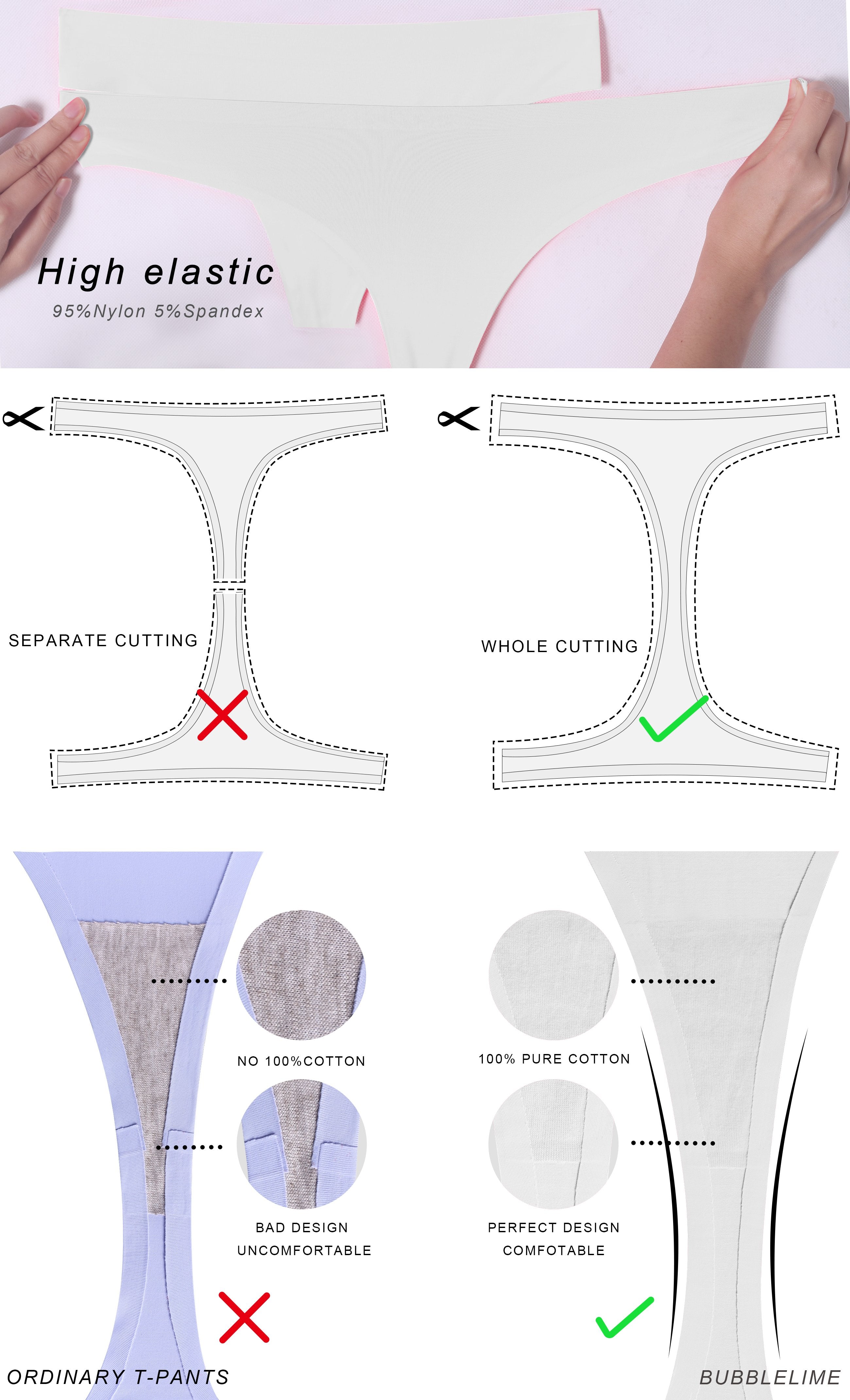 Invisibles Sport Thongs White Sleek, soft, smooth and totally comfortable: our newest thongs style is here. High elasticity High density Softest-ever fabric Laser cutting Unsealed Comfortable No panty lines Machine wash 95% Nylon, 5% Spandex