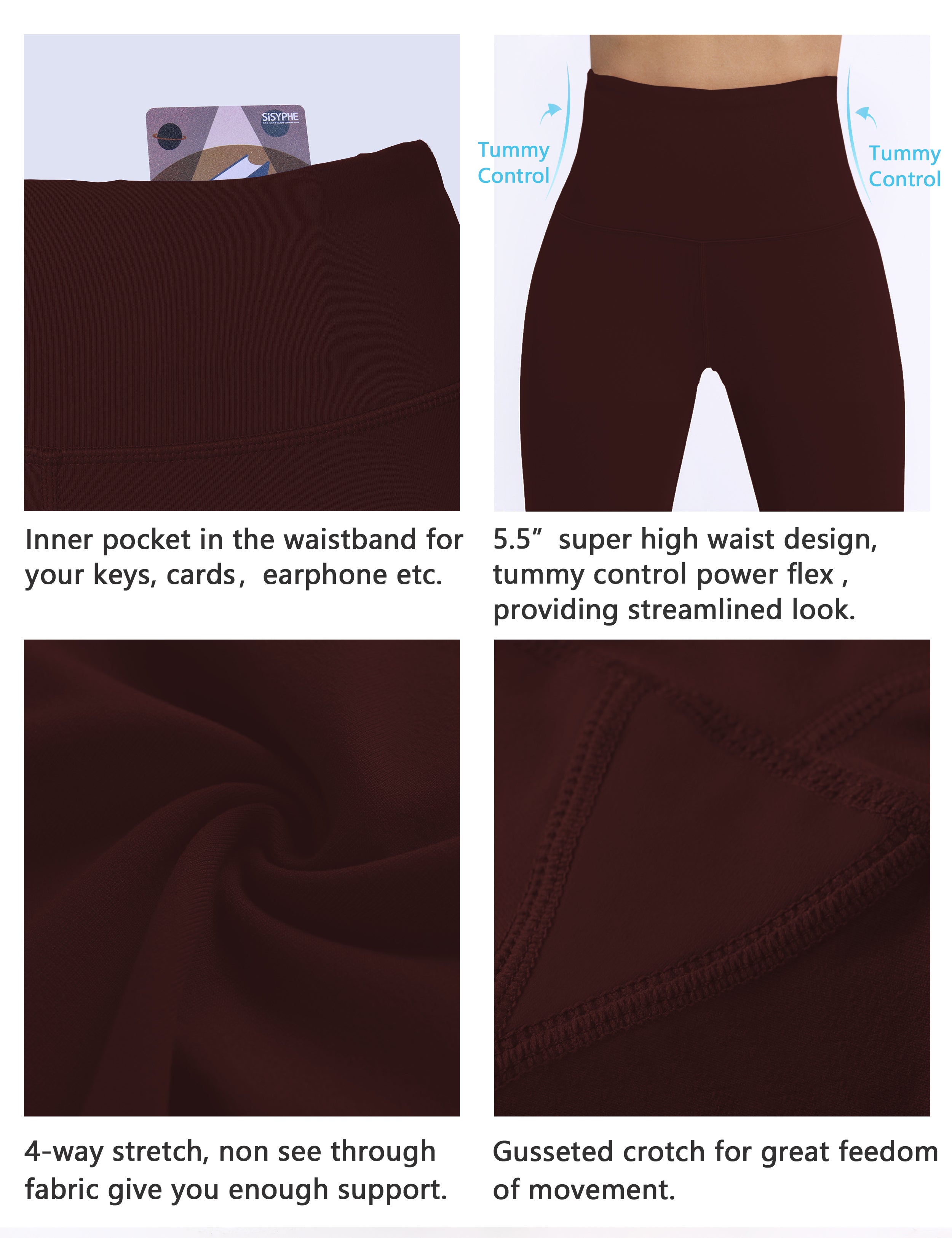 Super High Waist yogastudio Pants mahoganymaroon_yogastudio