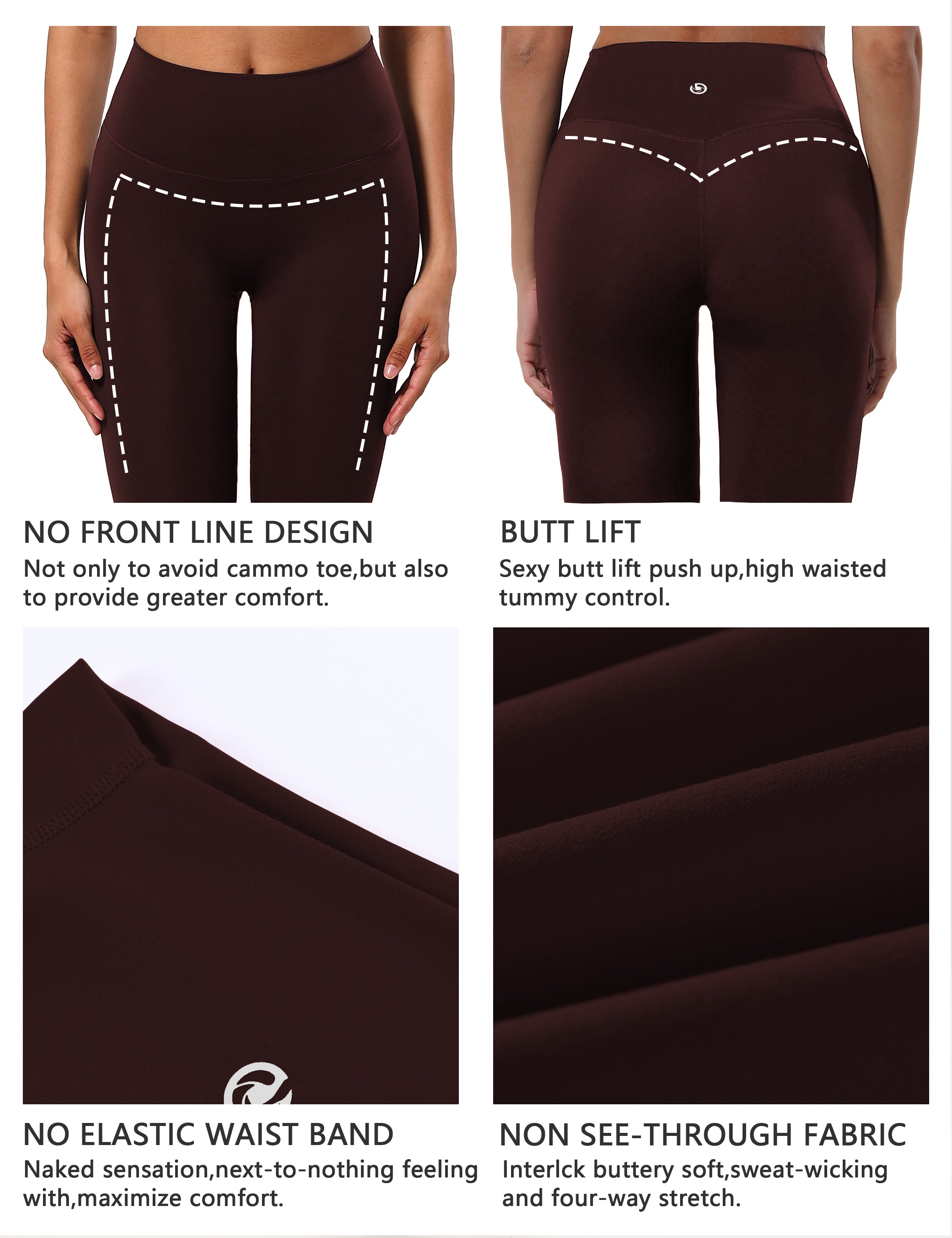 Crotch Seamless Biking Pants mahoganymaroon