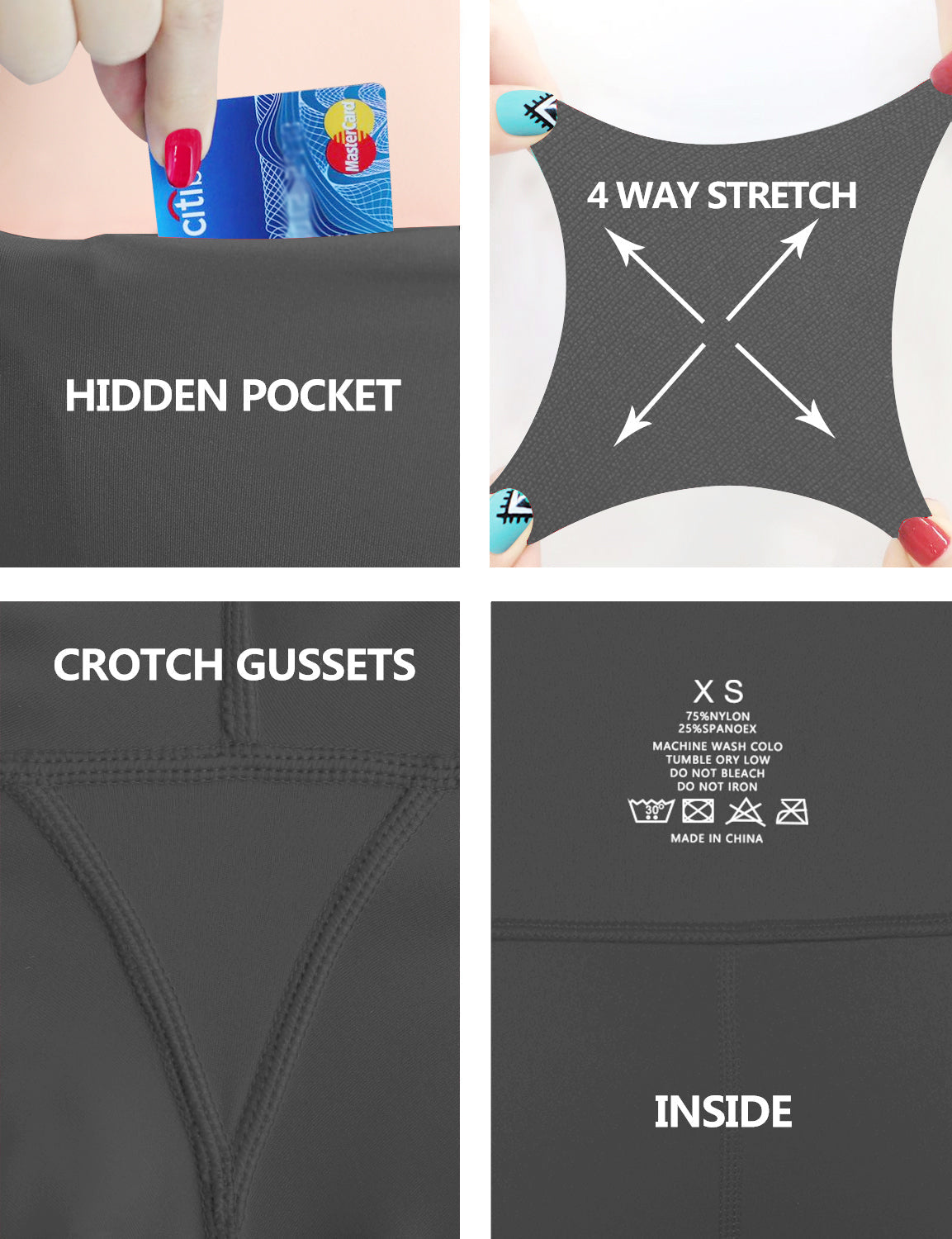 29" 31" 33" 35" Bootcut Leggings with Pockets shadowcharcoal_Running