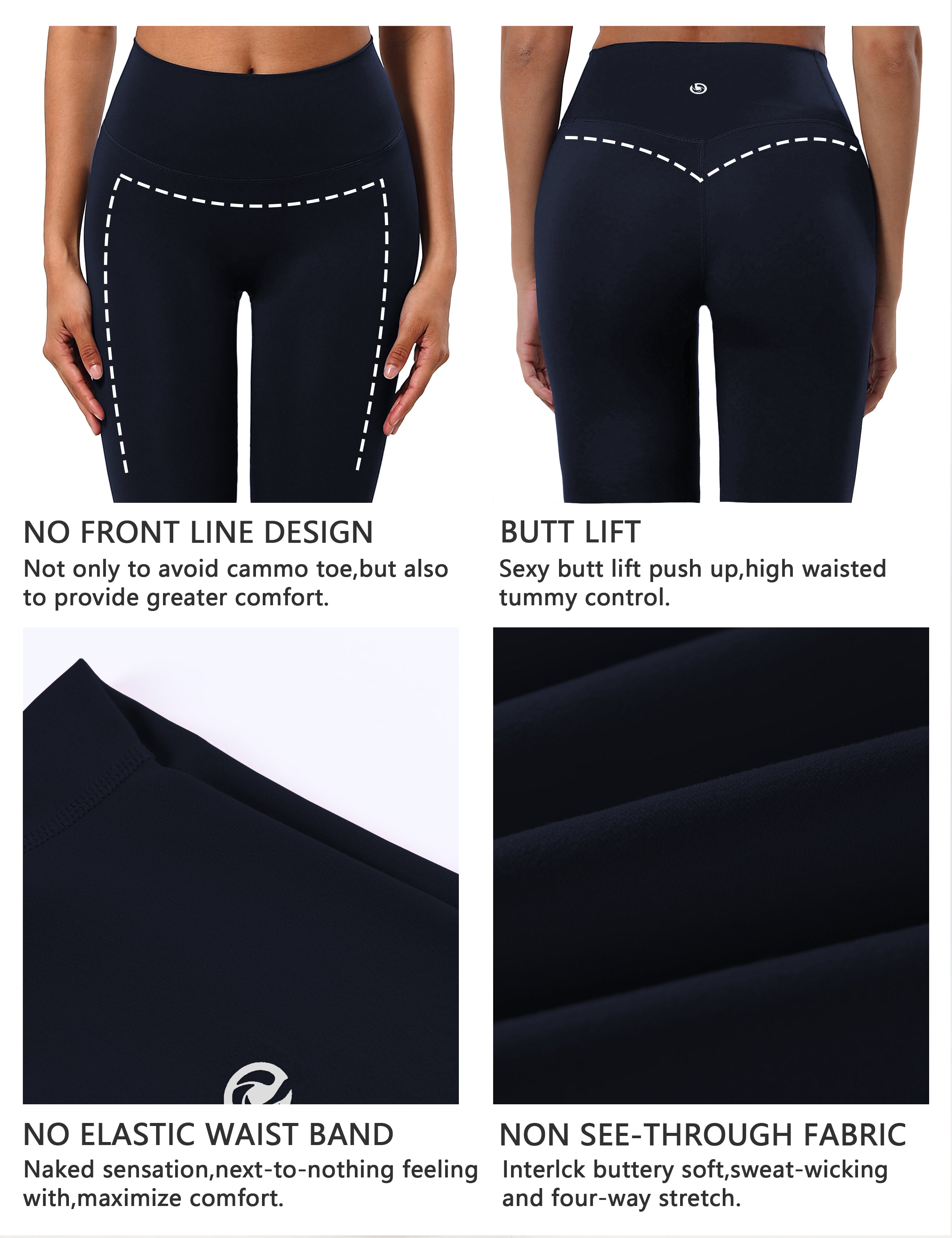 Crotch Seamless Biking Pants darknavy