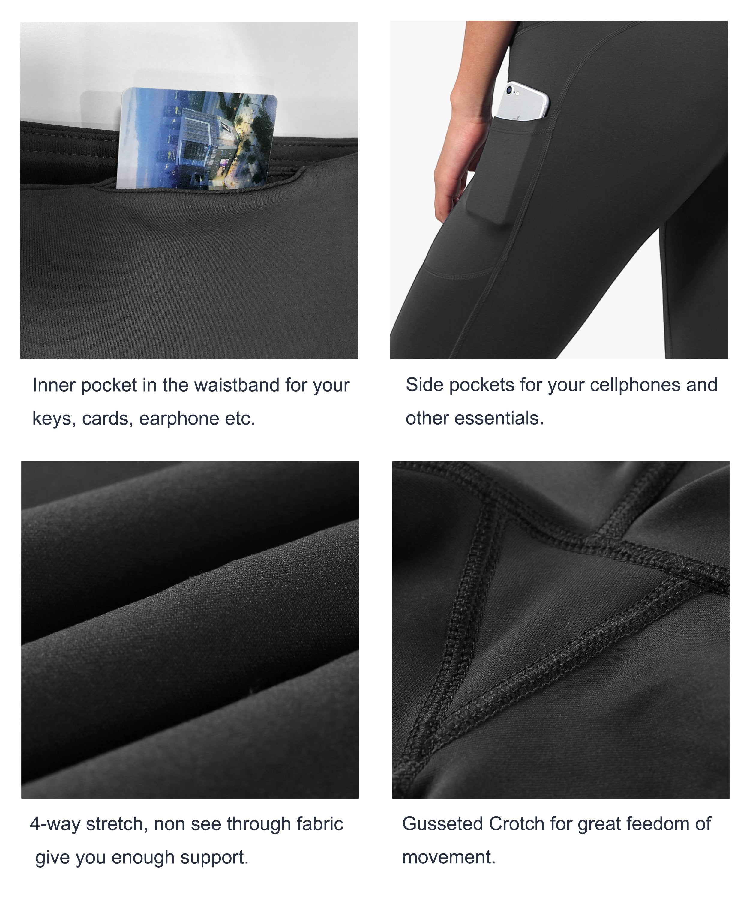Hip Line Side Pockets Pilates Pants shadowcharcoal Sexy Hip Line Side Pockets 75%Nylon/25%Spandex Fabric doesn't attract lint easily 4-way stretch No see-through Moisture-wicking Tummy control Inner pocket Two lengths